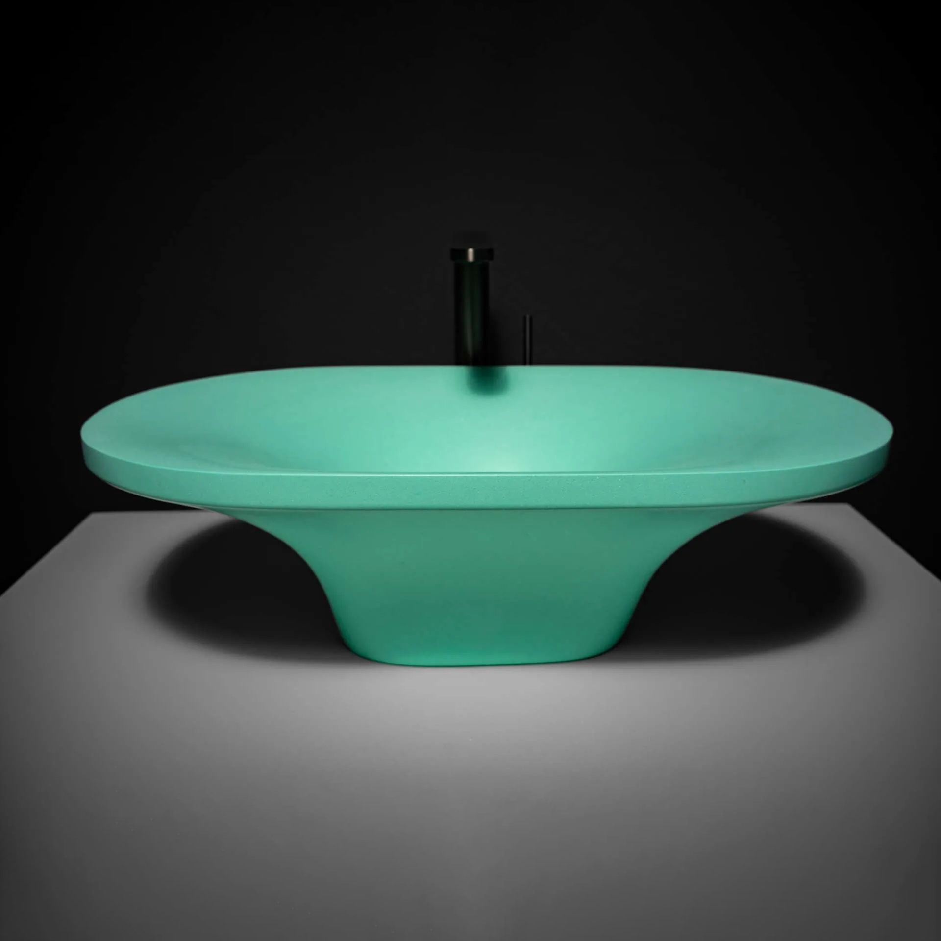 Chậu lavabo để bàn mineral glass composite Ahri Aquamarine