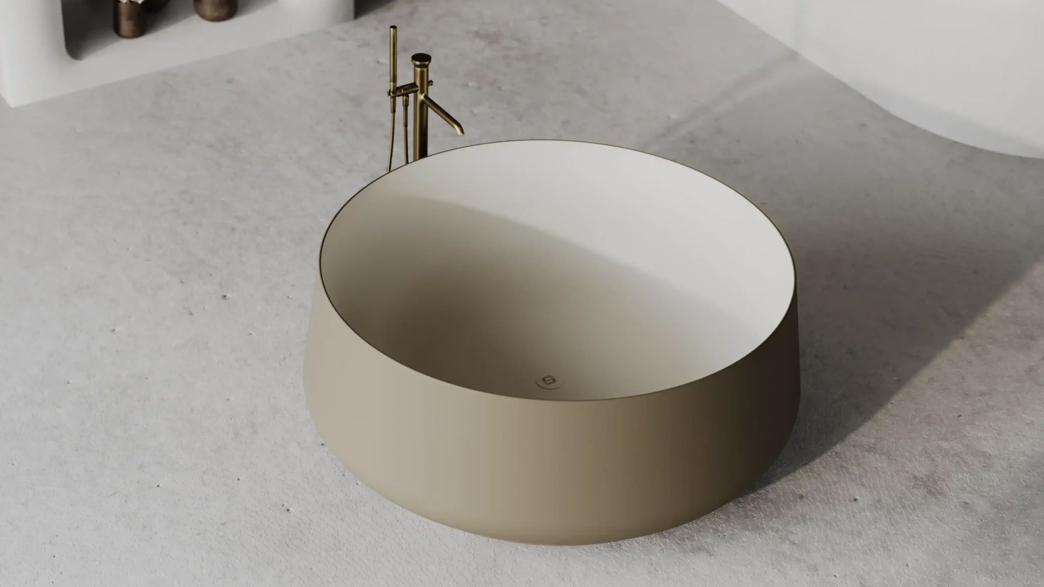 Bồn tắm bằng mineral glass composite Brandi Tuscan - Cosmic Latte
