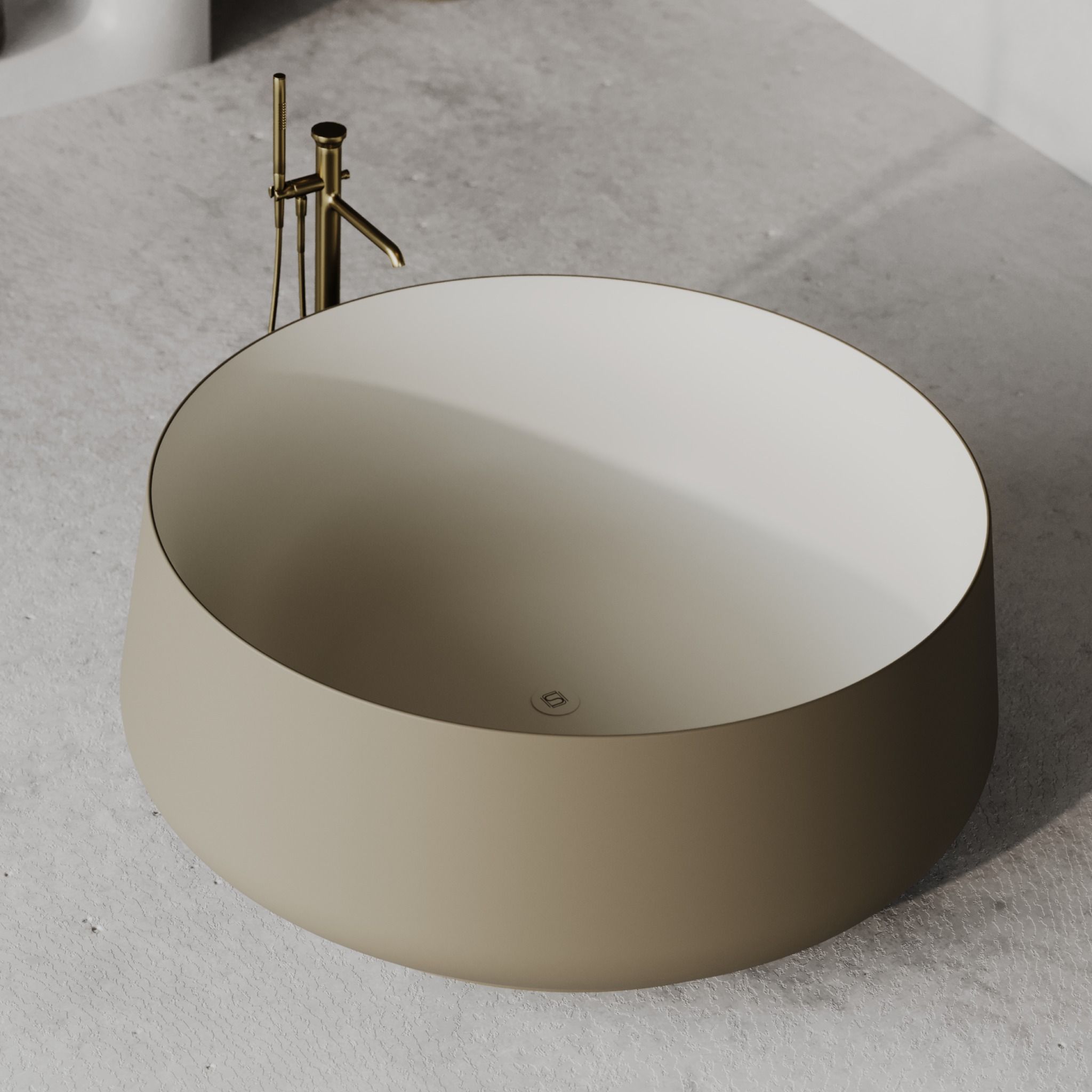Bồn tắm bằng mineral glass composite Brandi Tuscan - Cosmic Latte