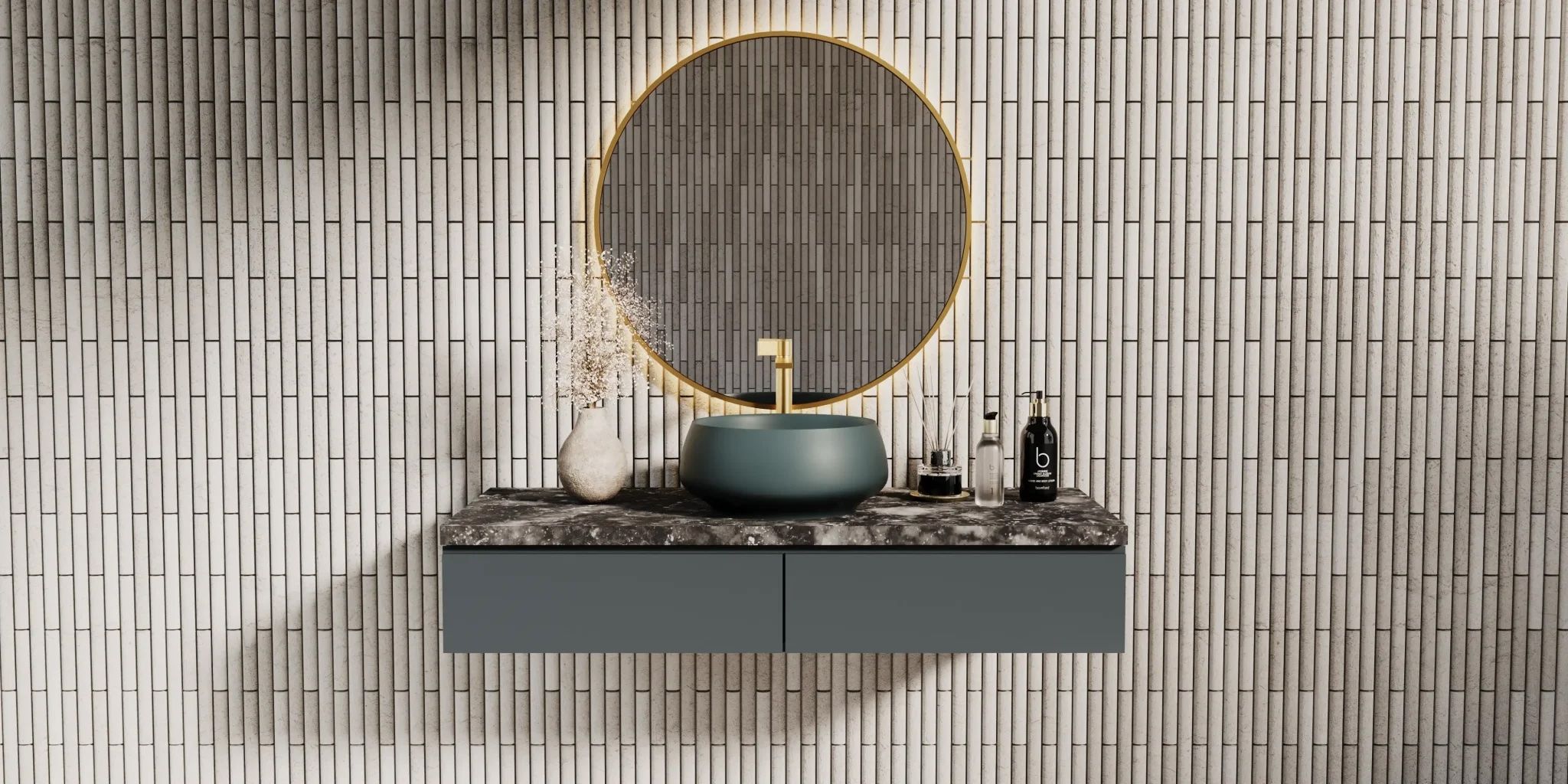 Chậu lavabo để bàn mineral glass composite Brandi Storm