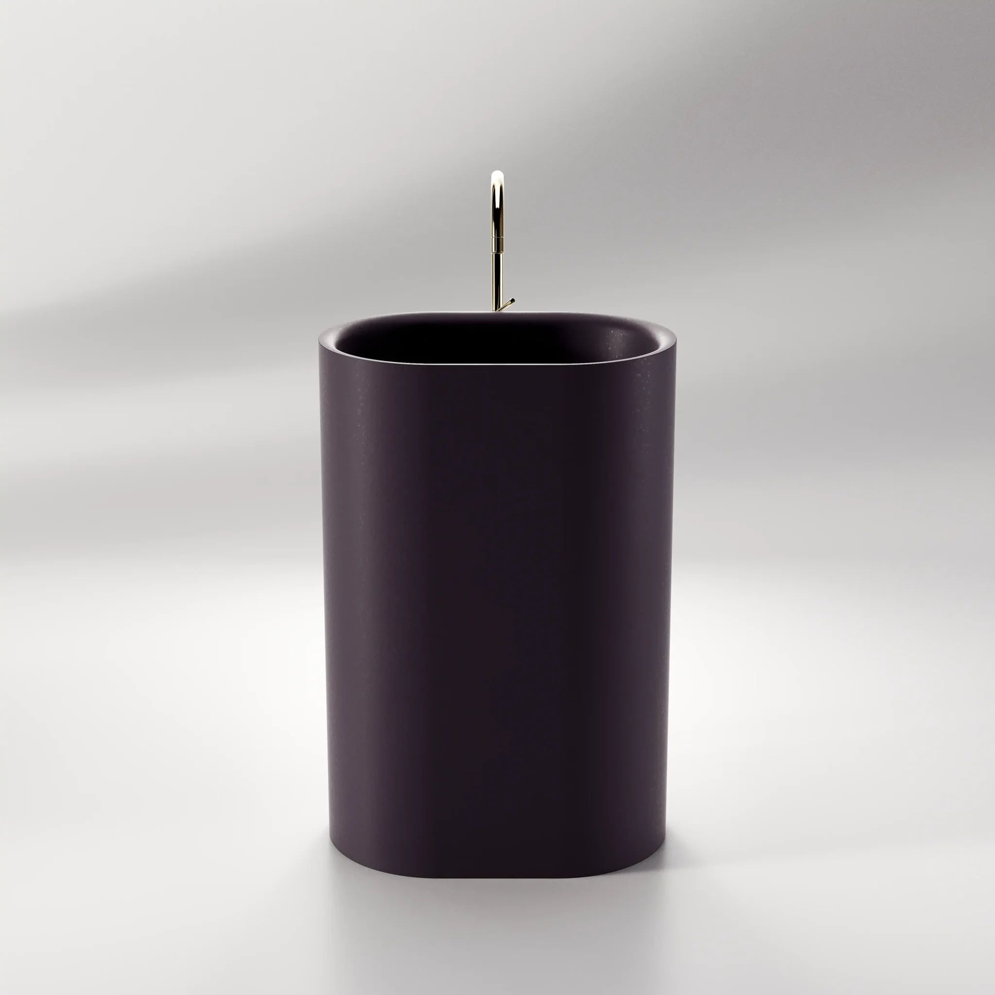 Chậu lavabo chân dài bằng mineral glass composite Christoph Nebula