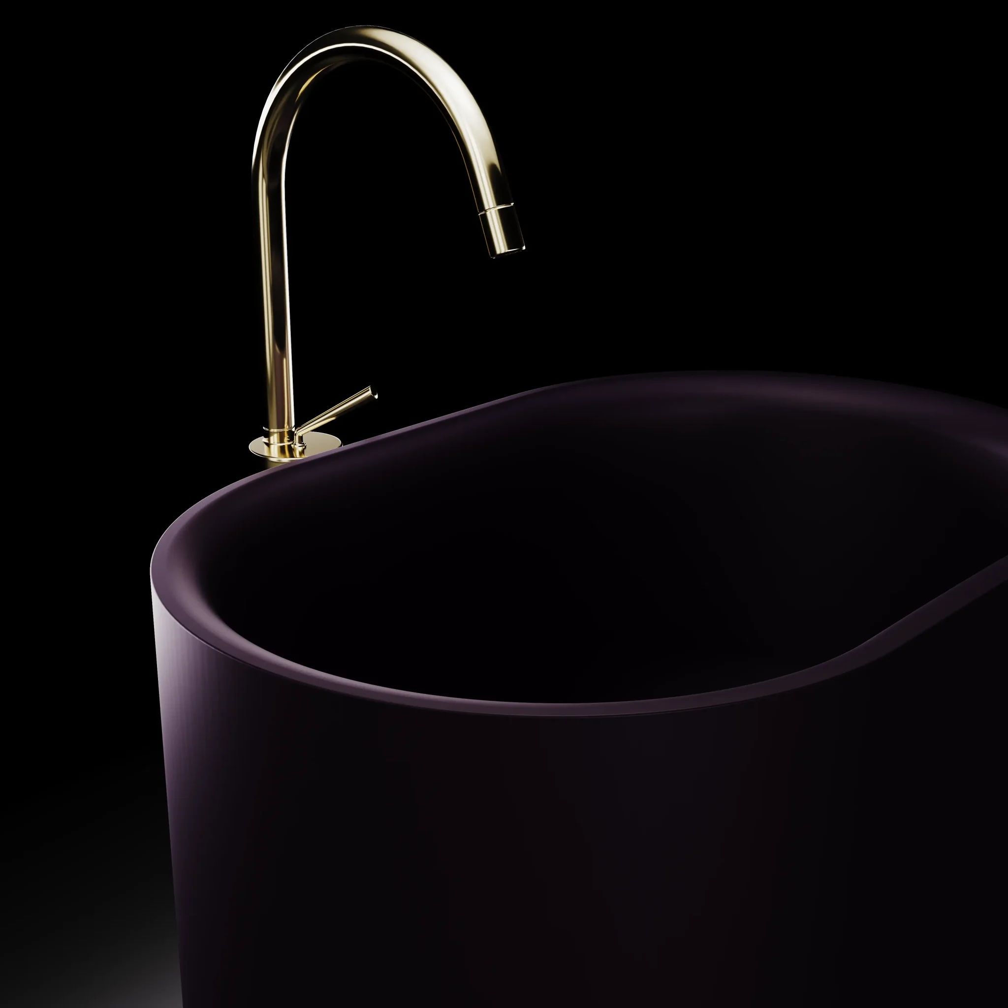 Chậu lavabo chân dài bằng mineral glass composite Christoph Nebula