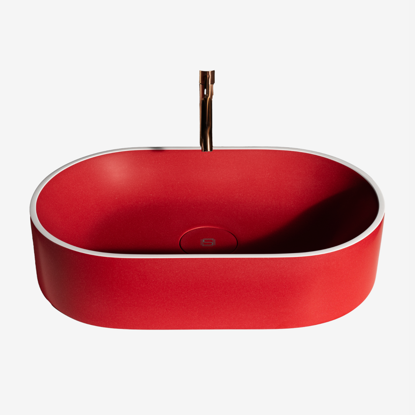 Chậu lavabo để bàn mineral glass composite Christoph (thấp) Rose