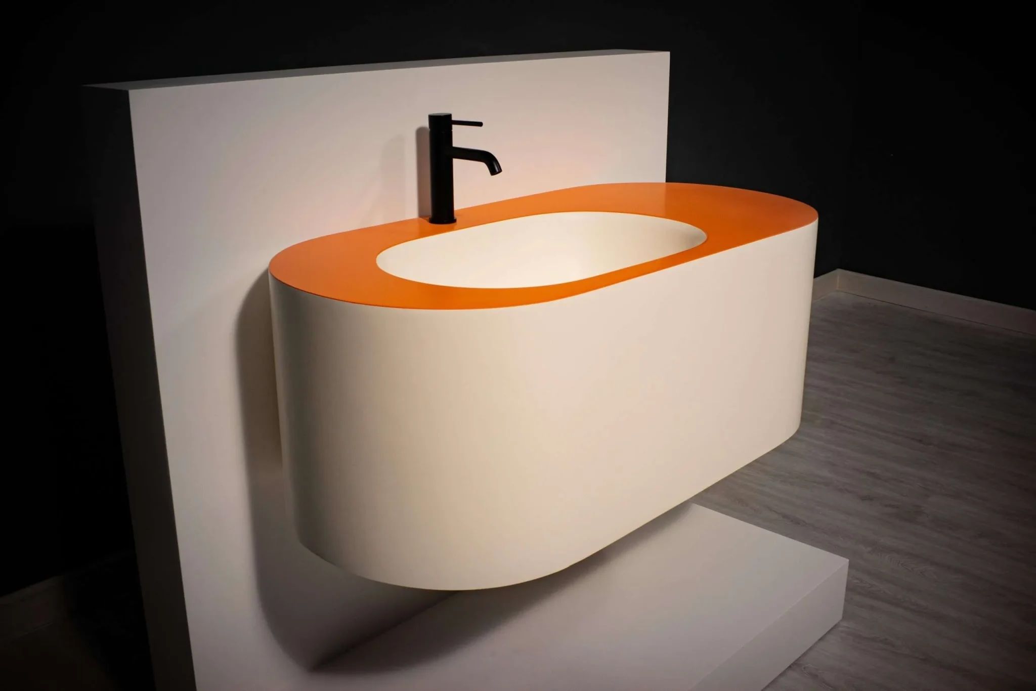 Chậu lavabo treo tường mineral glass composite Christoph Single Cotton - Solar Irradiance