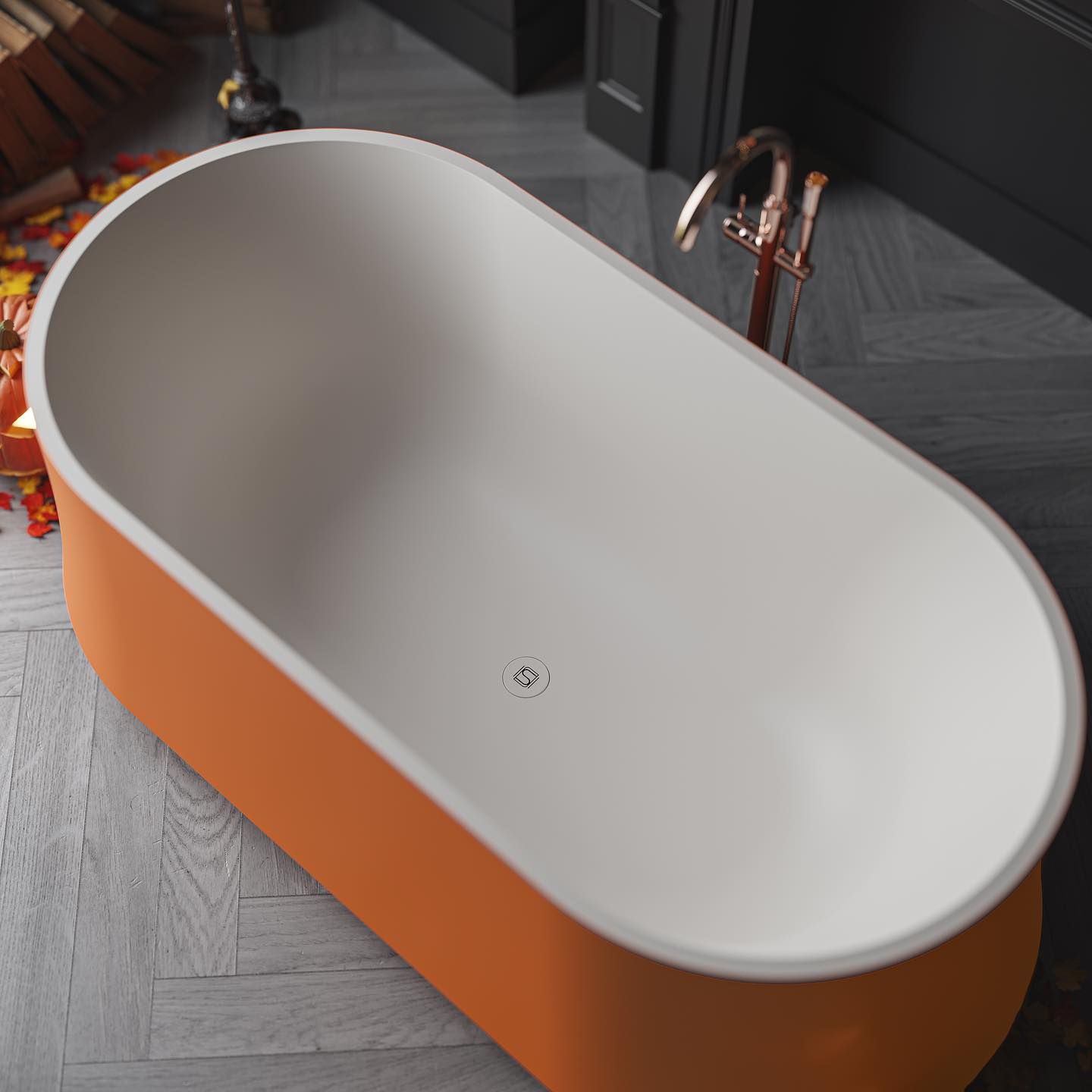 Bồn tắm bằng mineral glass composite Danielle Solar Irradiance - Cotton