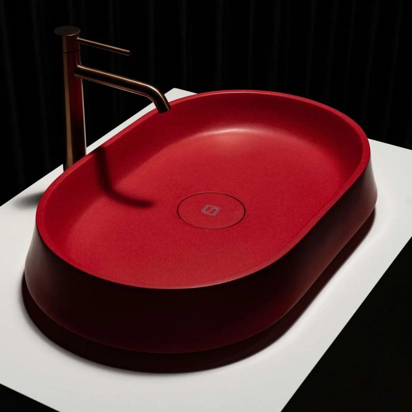 Chậu lavabo để bàn mineral glass composite Danielle (thấp) Rose