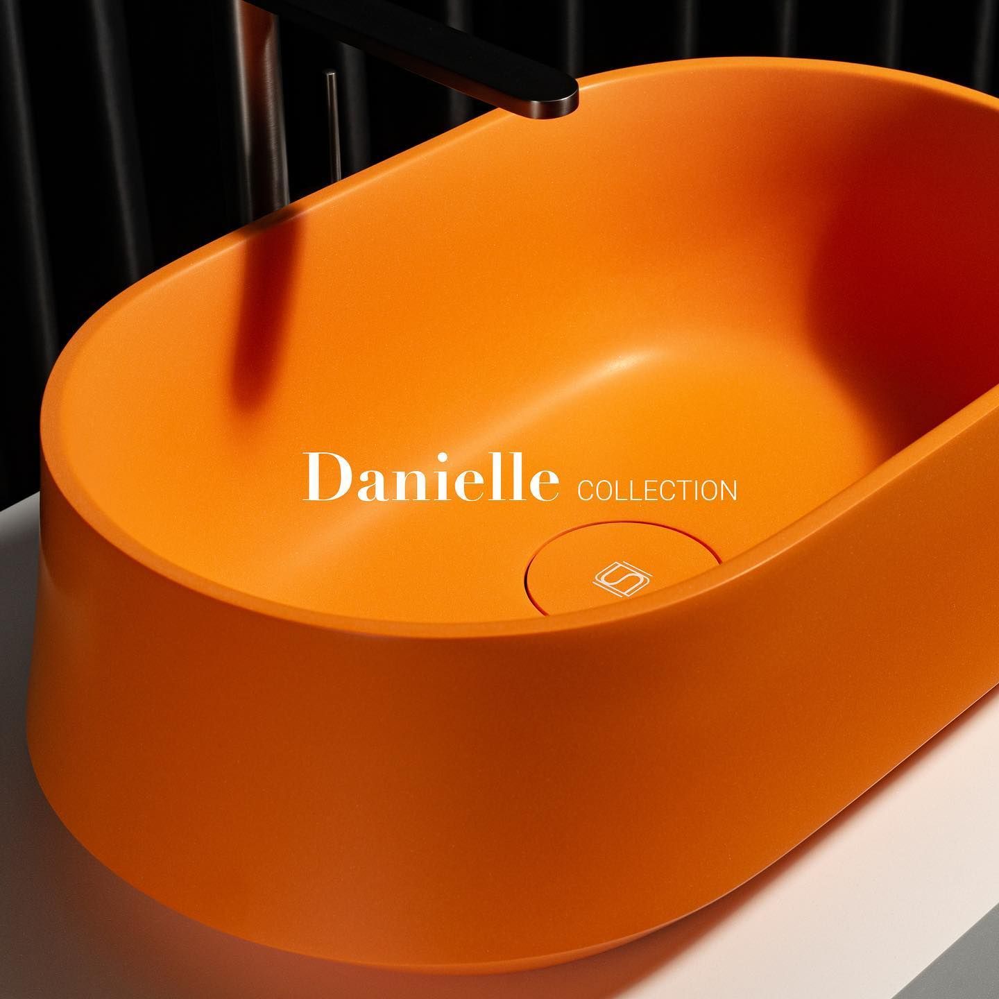 Chậu lavabo để bàn mineral glass composite Danielle (cao) Solar Irradiance