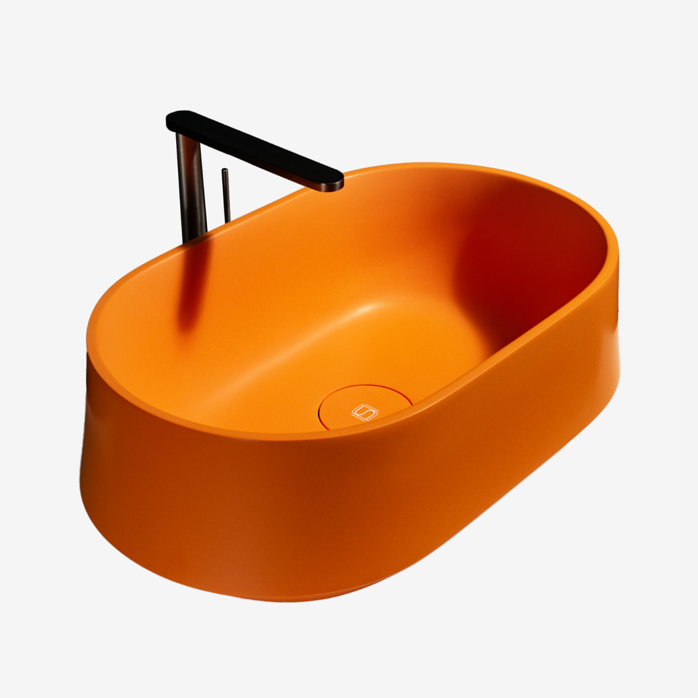 Chậu lavabo để bàn mineral glass composite Danielle (cao) Solar Irradiance