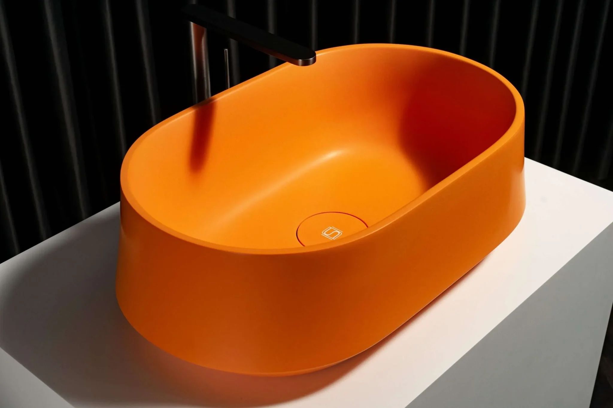 Chậu lavabo để bàn mineral glass composite Danielle (cao) Solar Irradiance