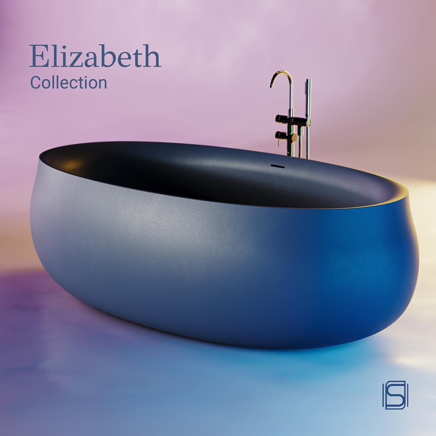 Bồn tắm bằng mineral glass composite Elizabeth Galaxy