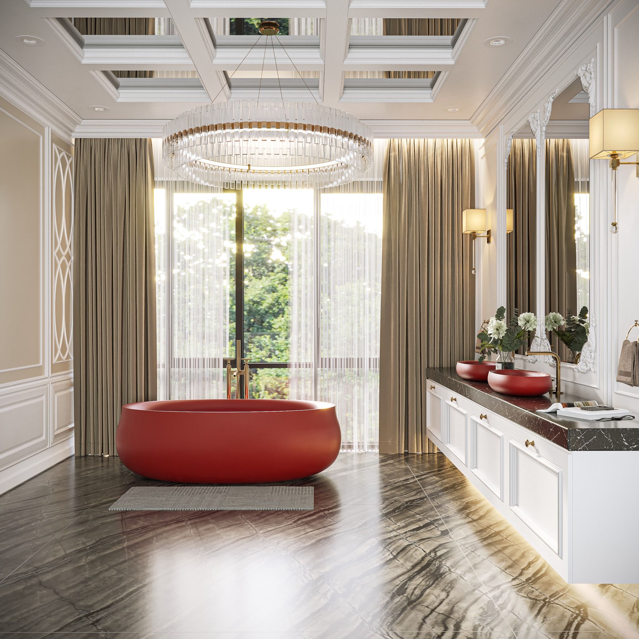 Bồn tắm bằng mineral glass composite Elizabeth Rose