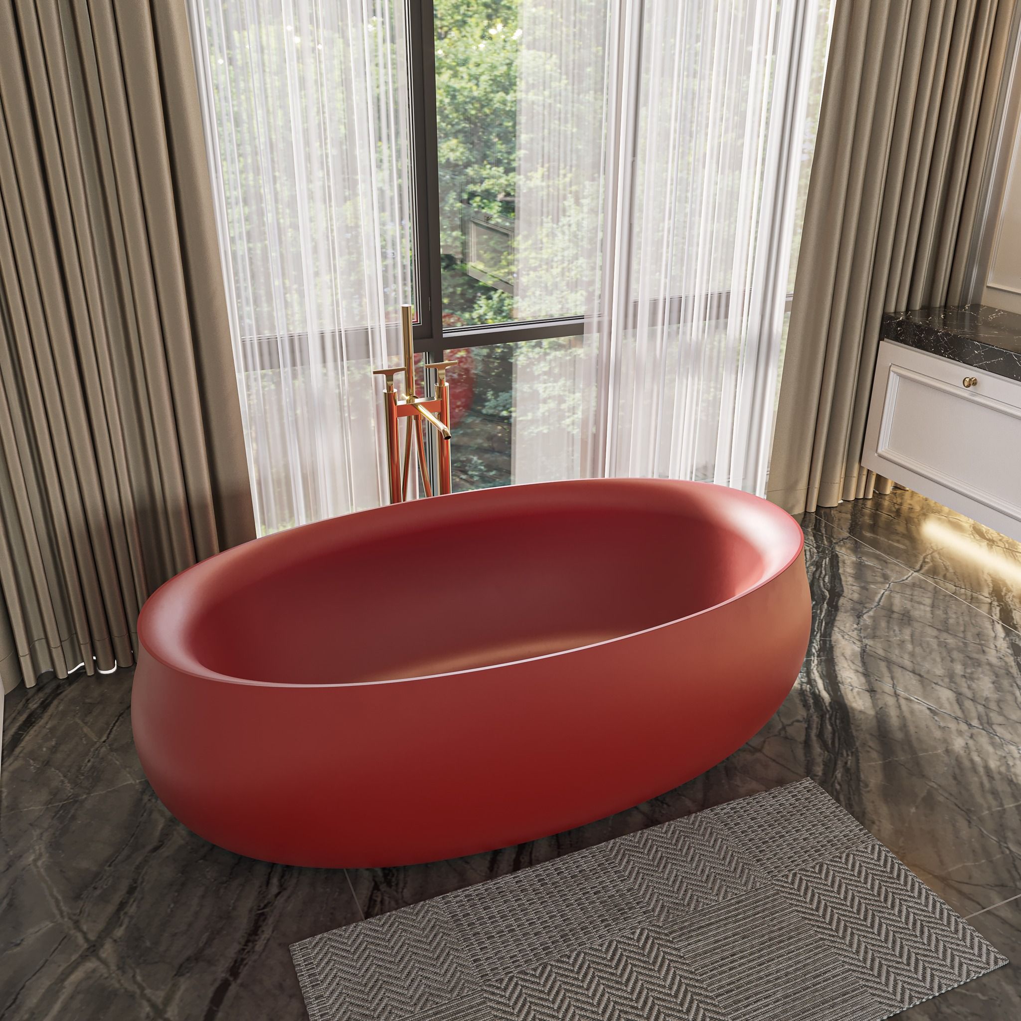 Bồn tắm bằng mineral glass composite Elizabeth Rose