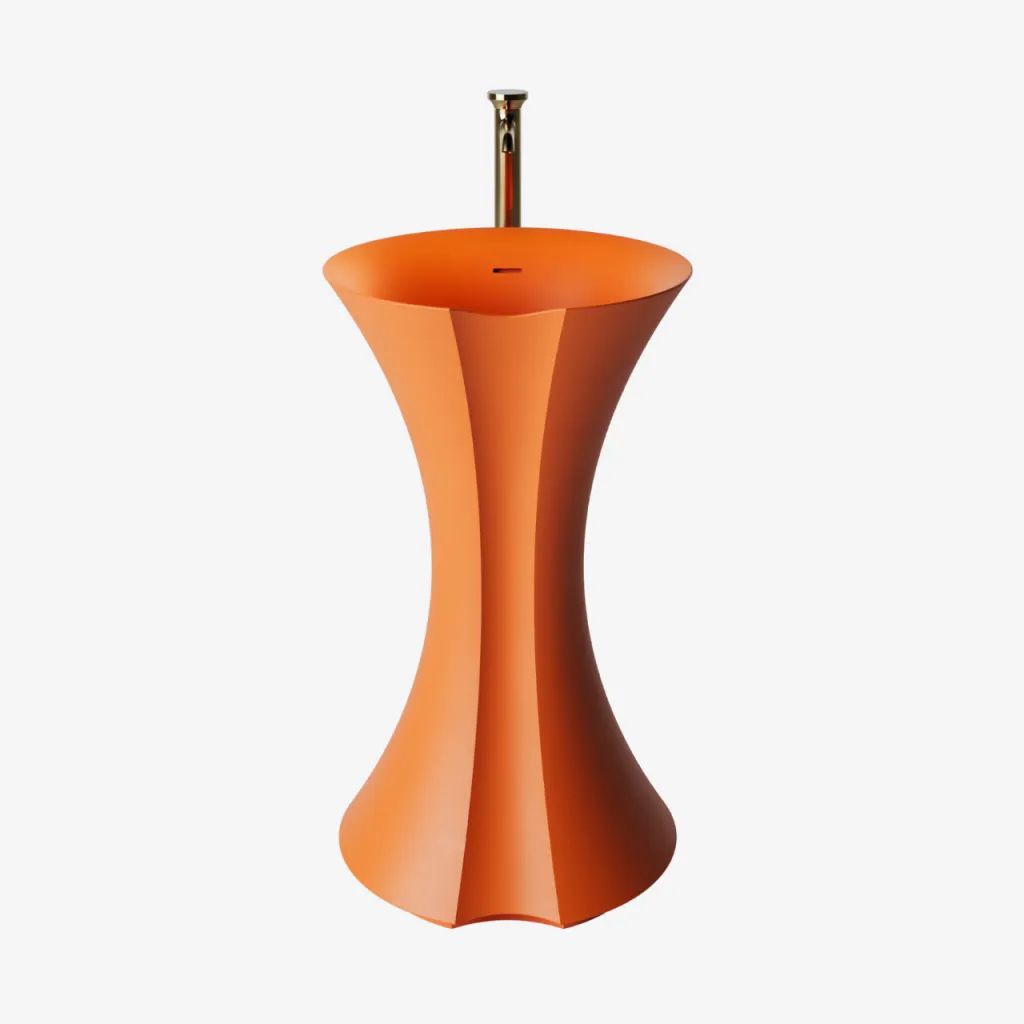 Chậu lavabo chân dài bằng mineral glass composite Isabel Solar Irradiance