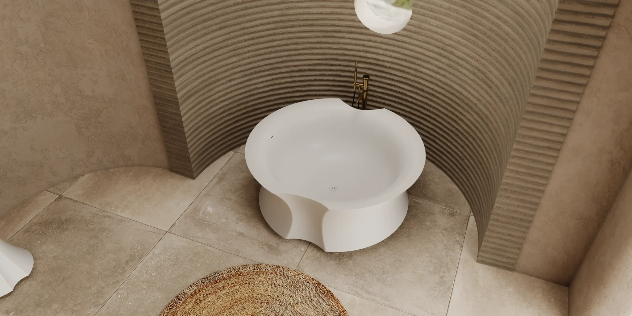 Bồn tắm bằng mineral glass composite Isabel Cosmic Latte
