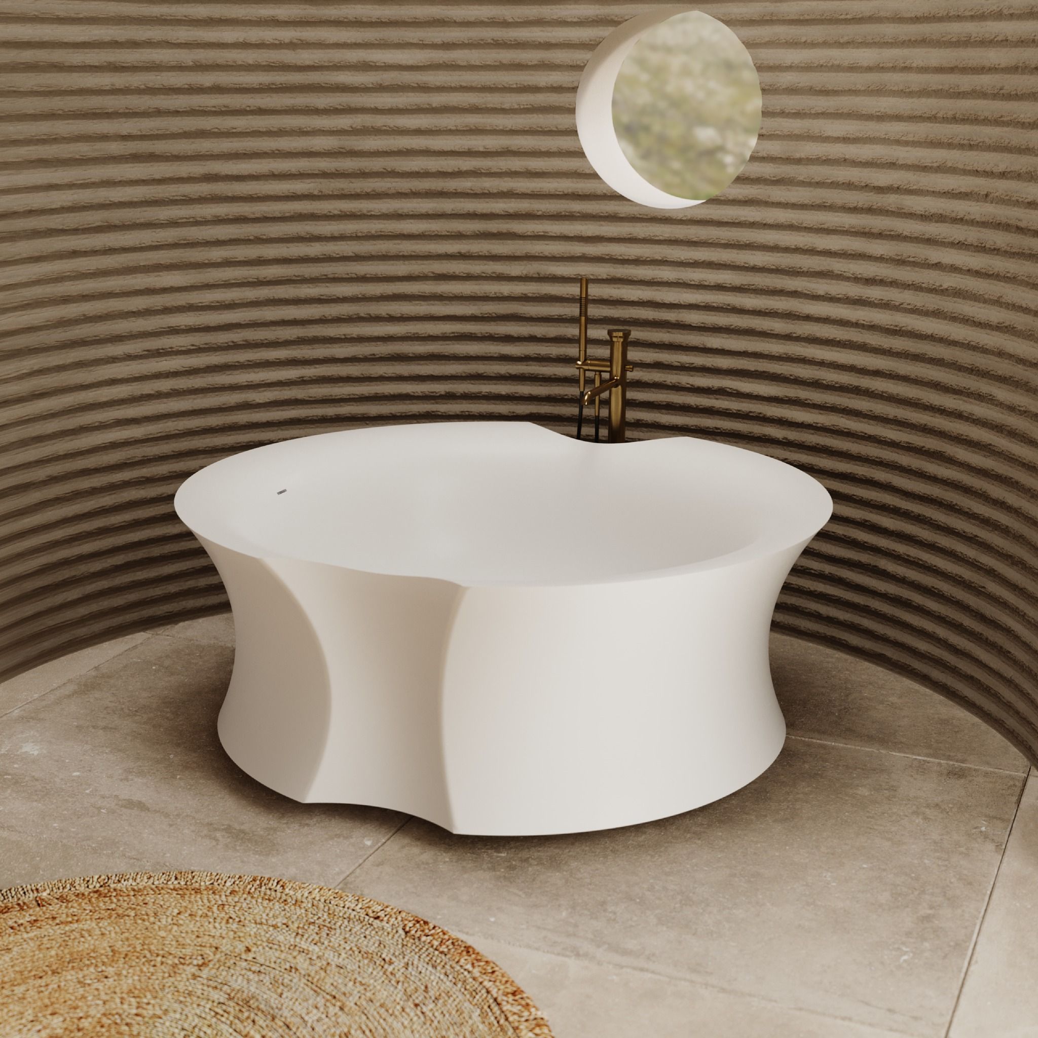 Bồn tắm bằng mineral glass composite Isabel Cosmic Latte