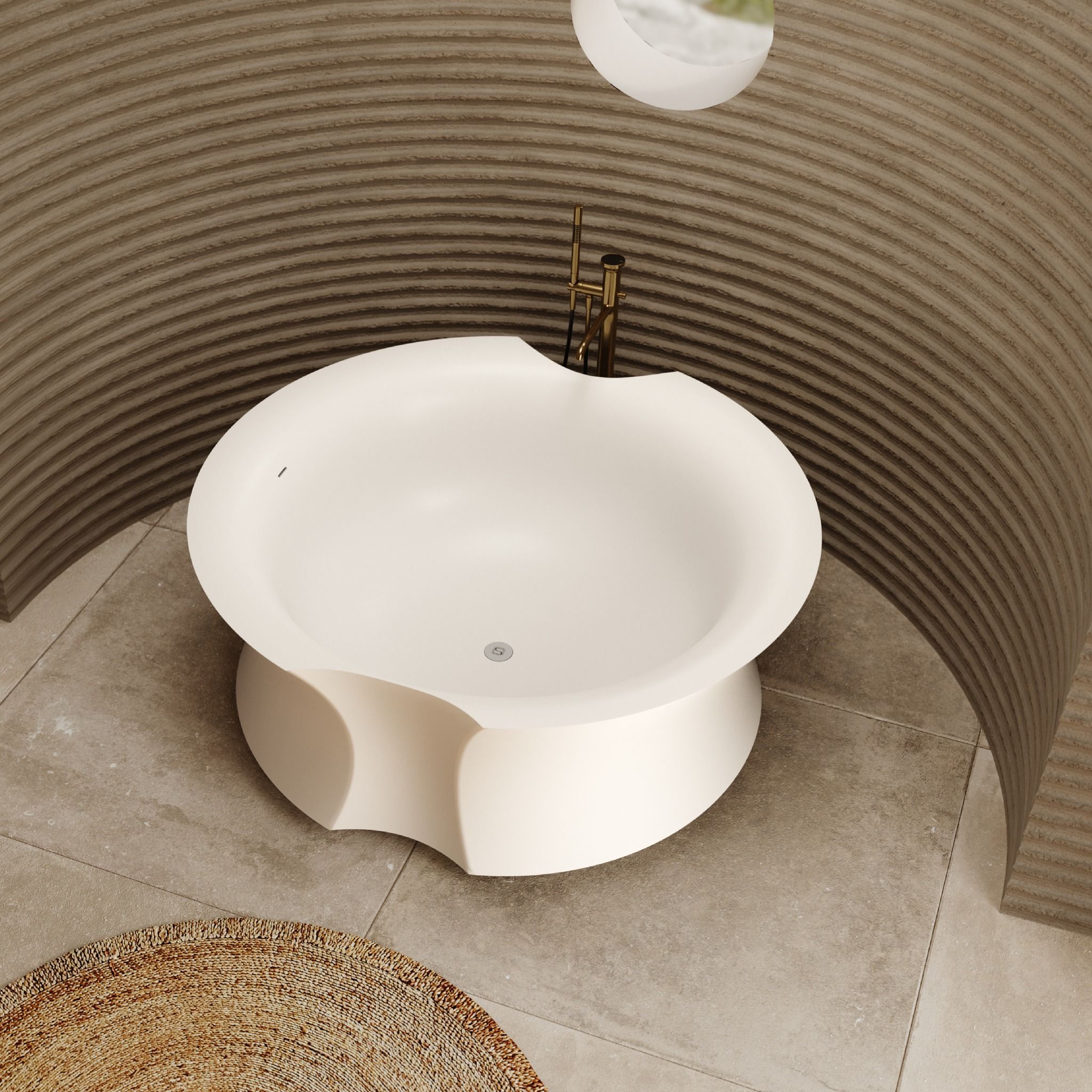 Bồn tắm bằng mineral glass composite Isabel Cosmic Latte