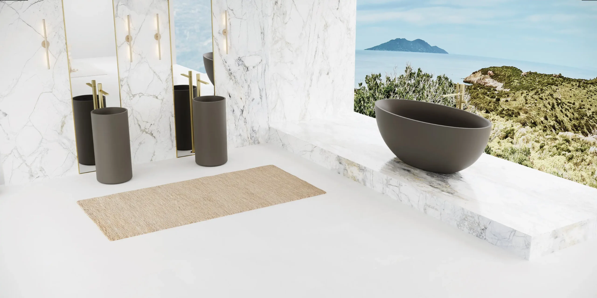 Bồn tắm bằng mineral glass composite Julia Ash