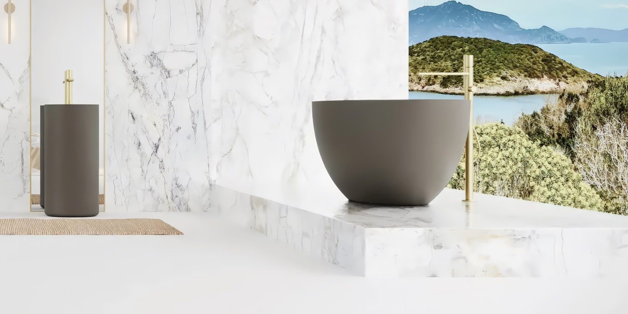Bồn tắm bằng mineral glass composite Julia Ash
