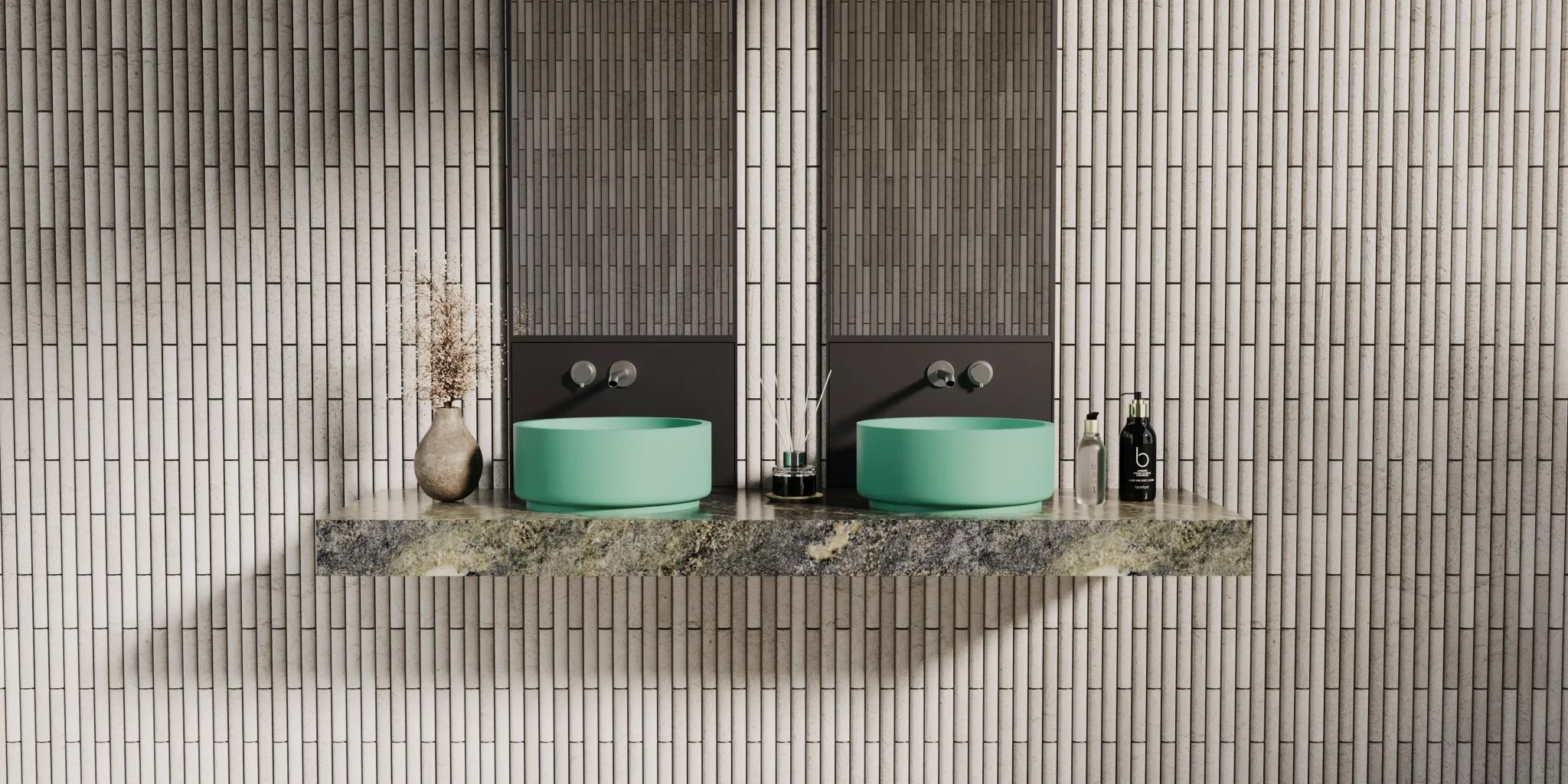 Chậu lavabo để bàn mineral glass composite Julia Aquamarine
