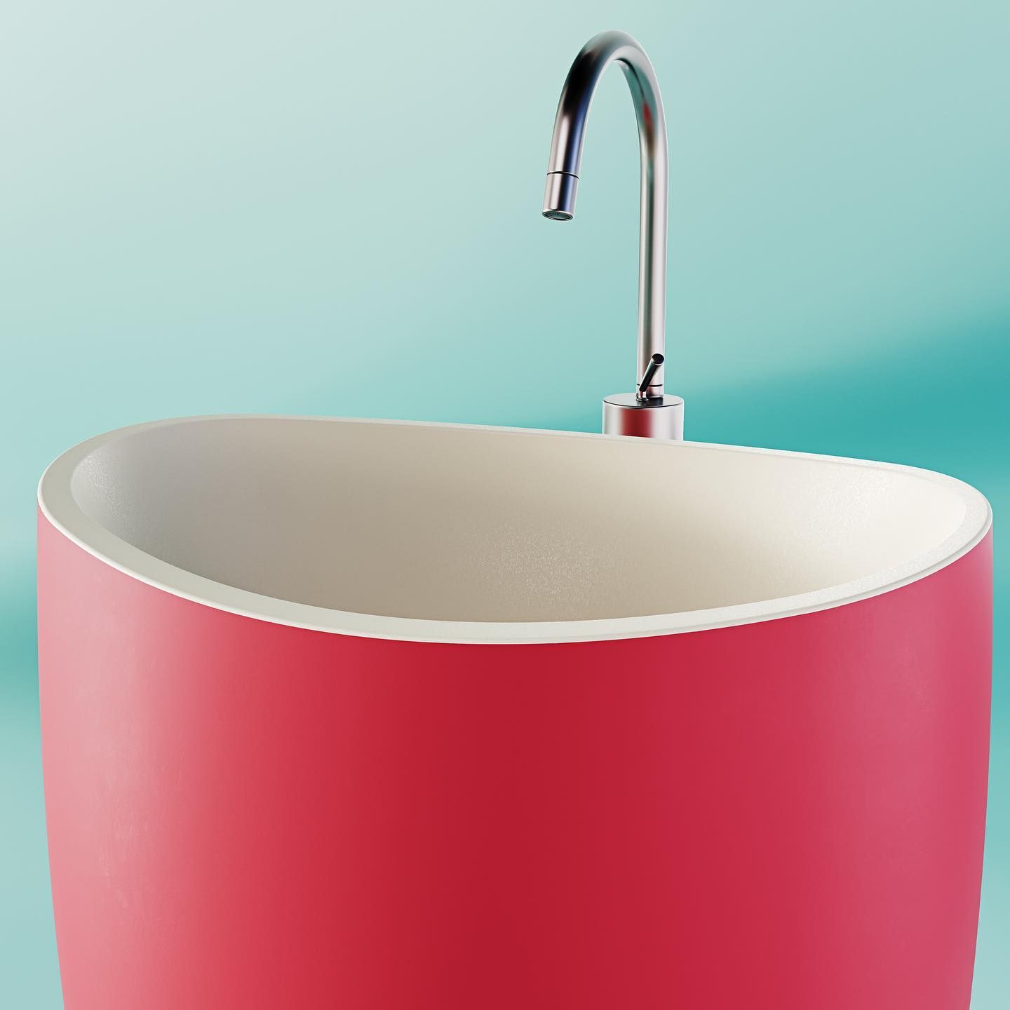 Chậu lavabo chân dài bằng mineral glass composite Marina Rose - Cotton