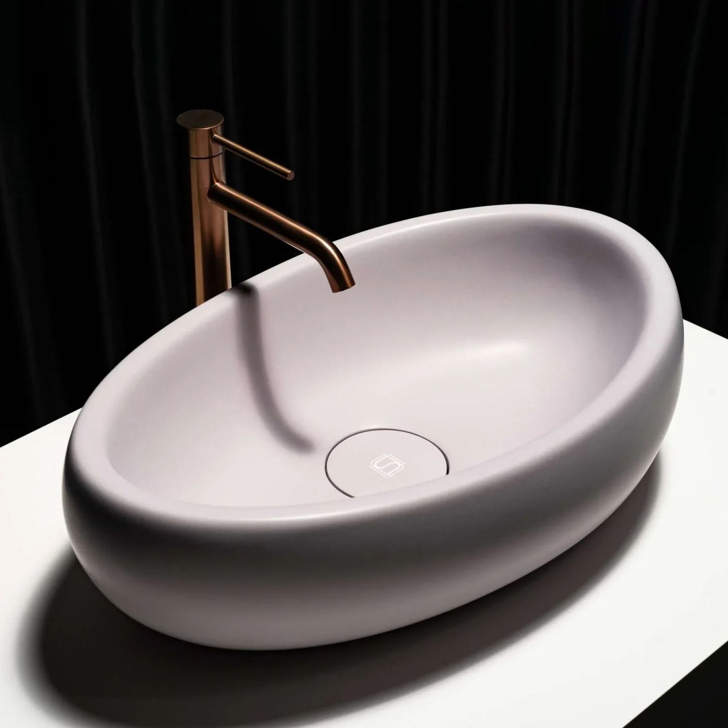 Chậu lavabo để bàn mineral glass composite Marina Cotton
