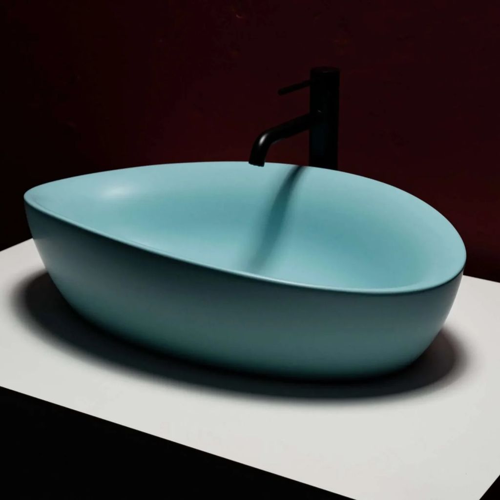 Chậu lavabo để bàn mineral glass composite Marcela Celeste
