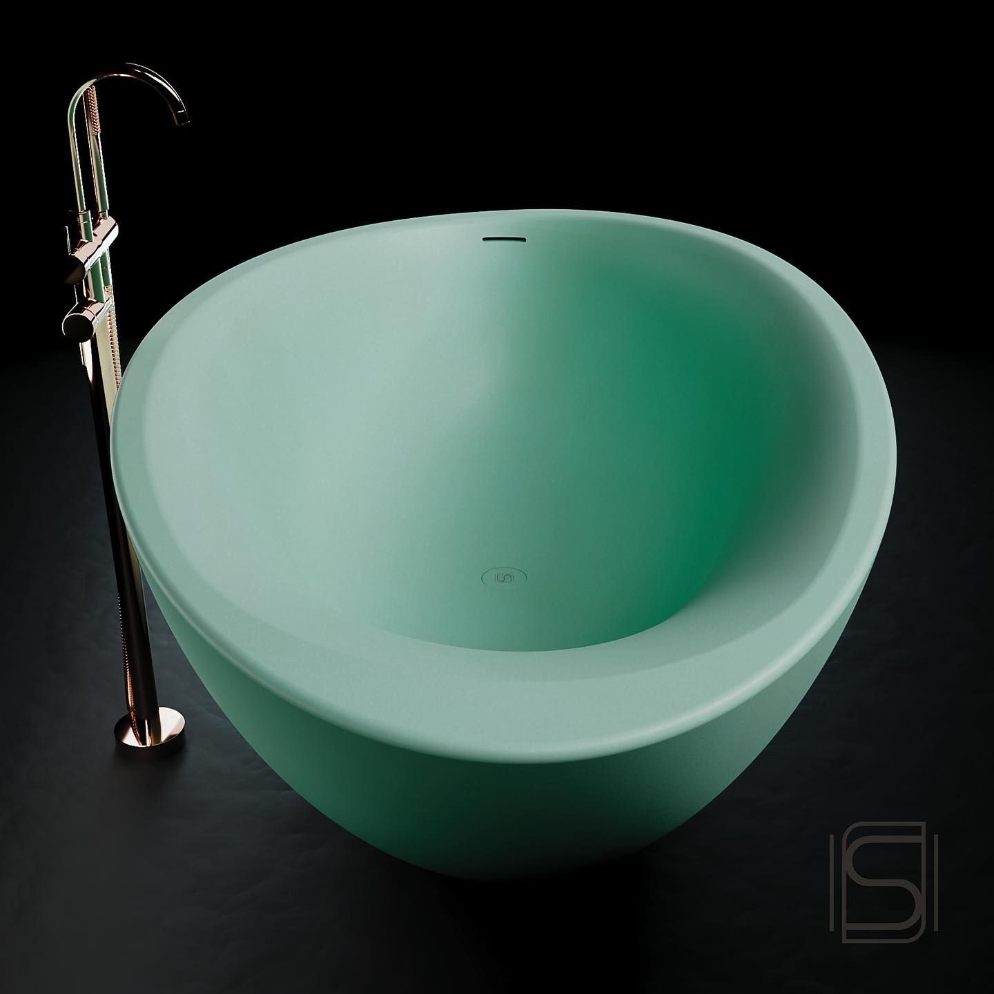 Bồn tắm bằng mineral glass composite Mia Aquamarine