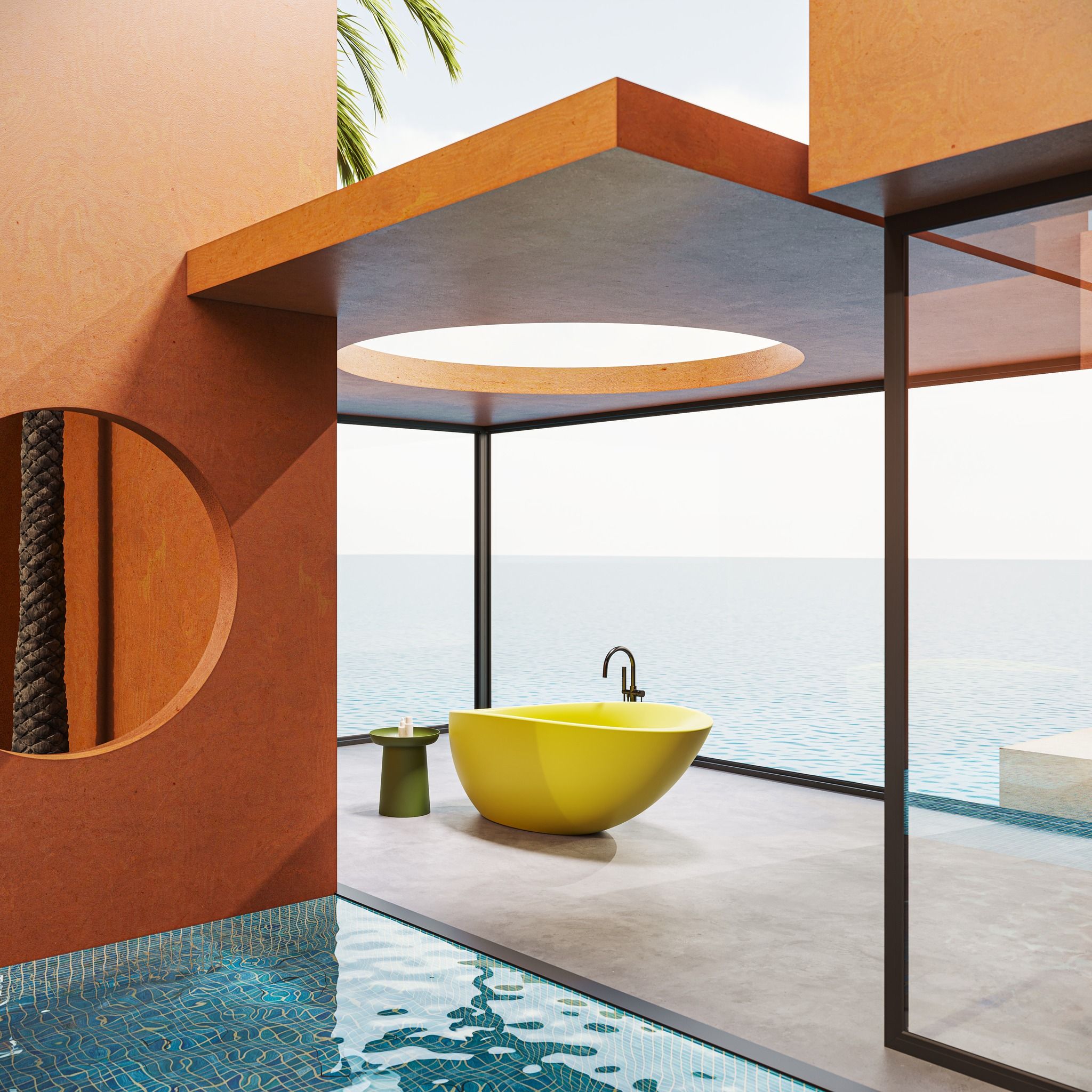 Bồn tắm bằng mineral glass composite Mia Aurora