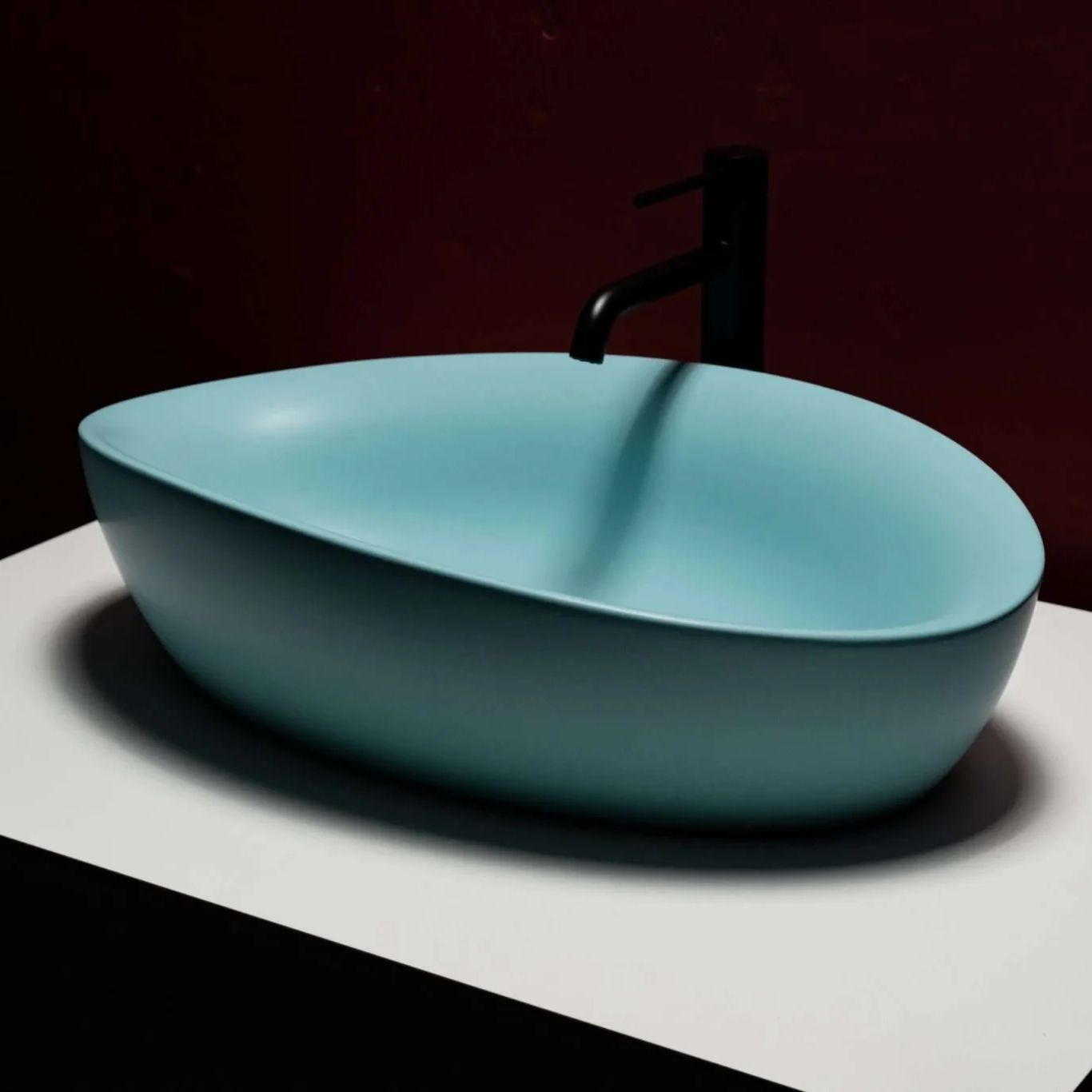 Chậu lavabo để bàn mineral glass composite Mia Celeste