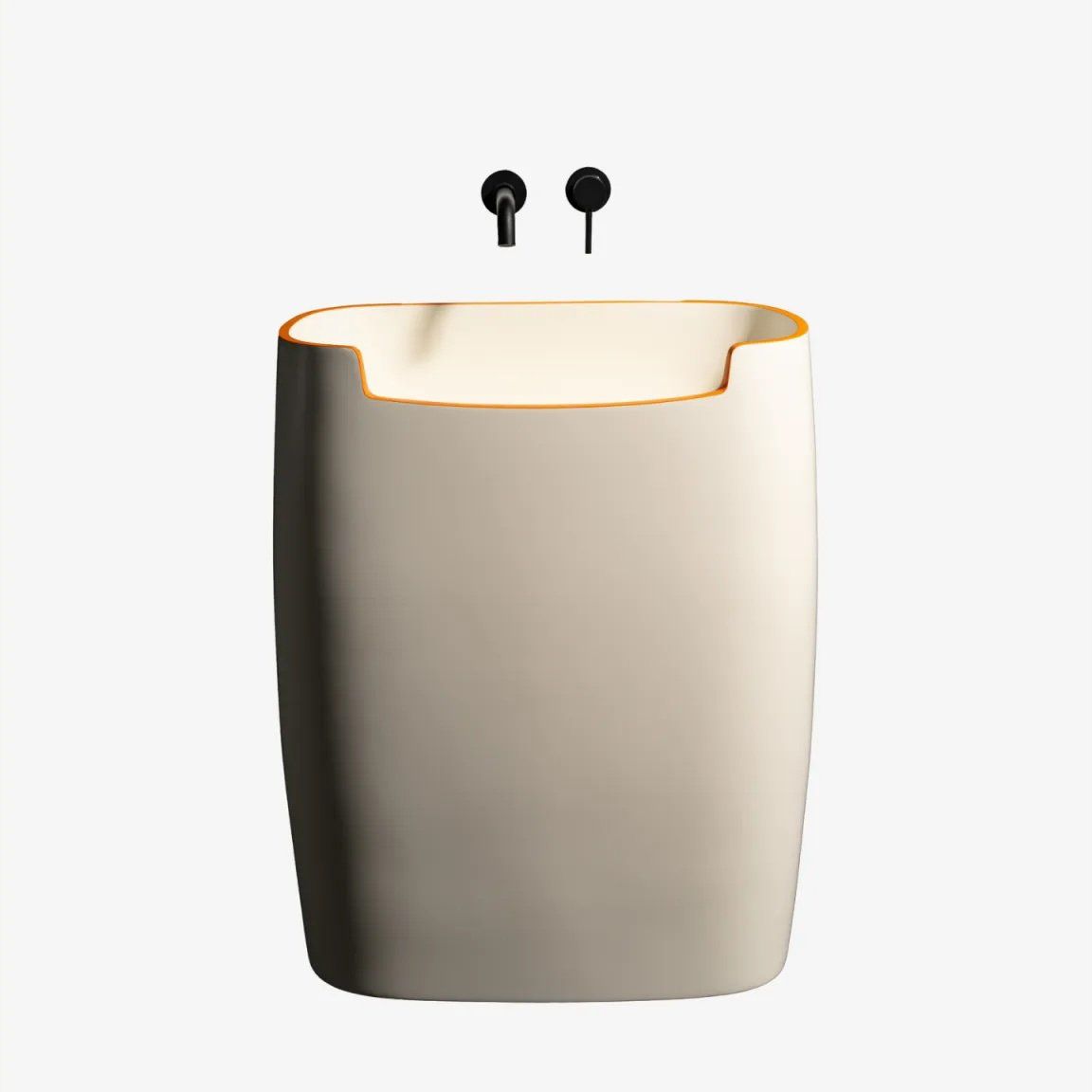 Chậu lavabo chân dài bằng mineral glass composite Mason Dovetail - Cotton - Aquamarine