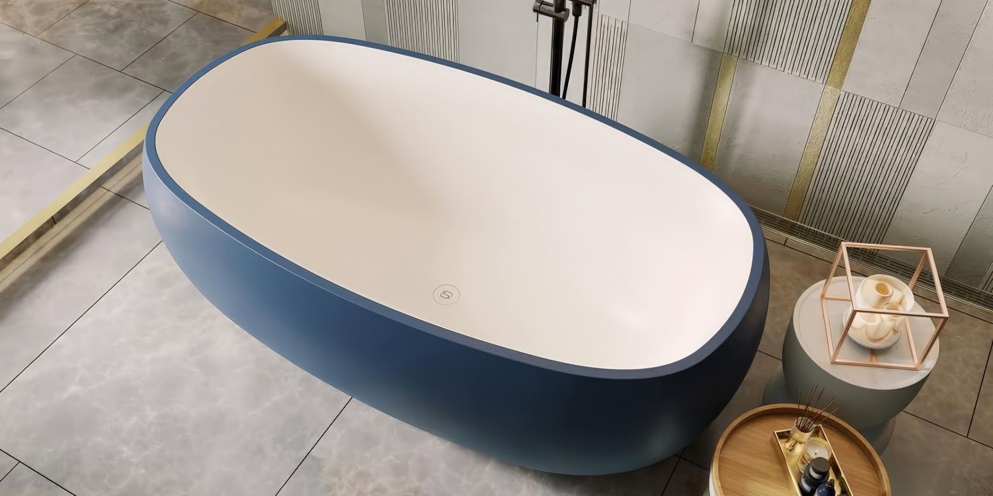 Bồn tắm bằng mineral glass composite Mason Galaxy - Cotton