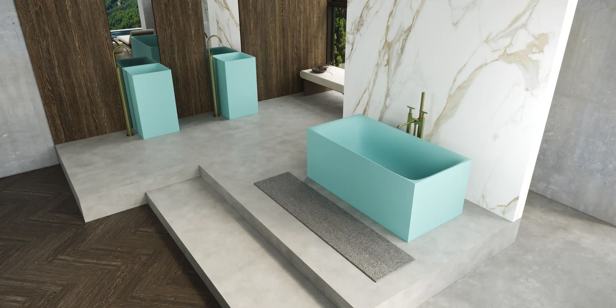 Bồn tắm bằng mineral glass composite Noble Celeste