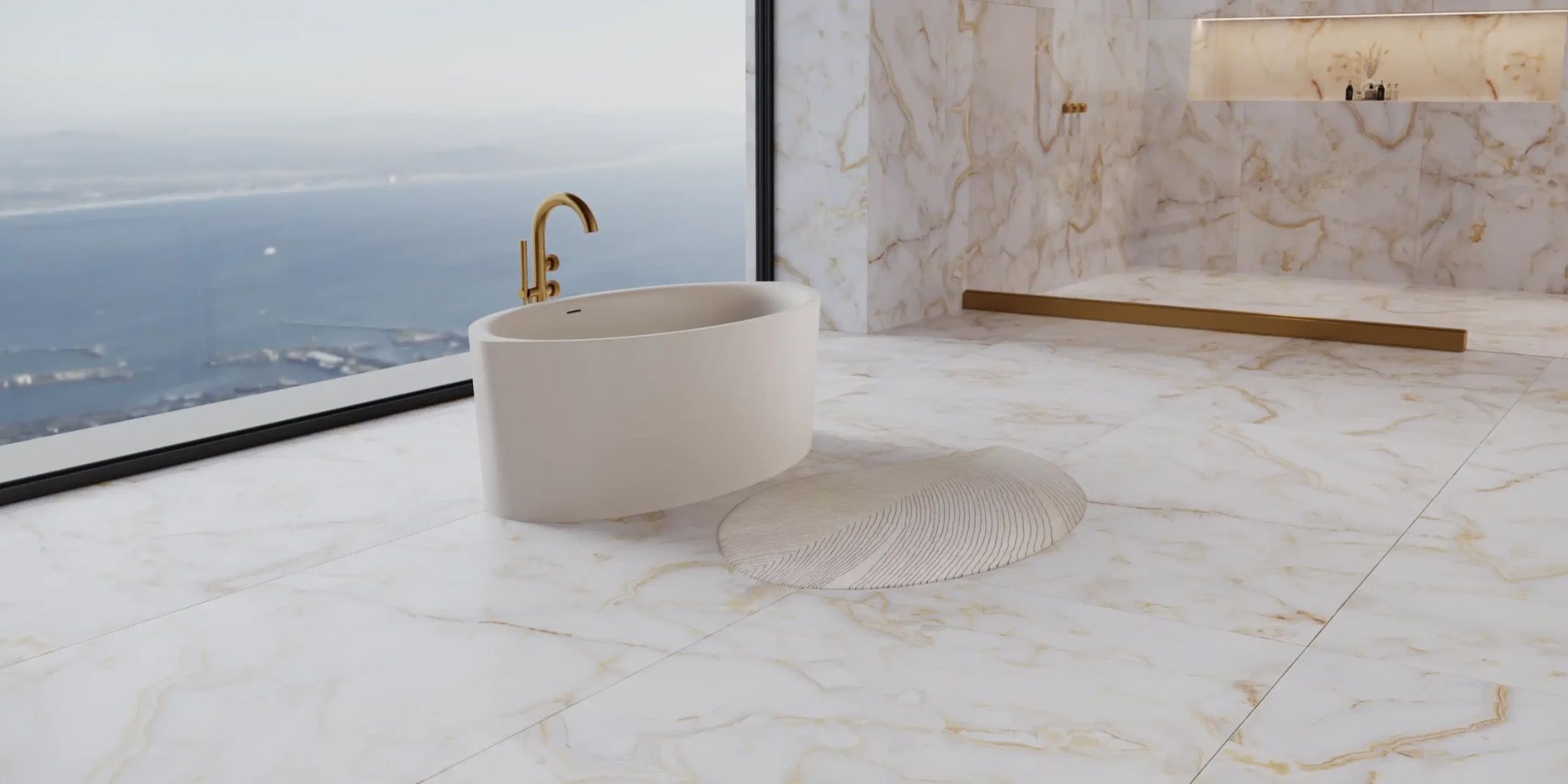 Bồn tắm bằng mineral glass composite Olivia Cotton