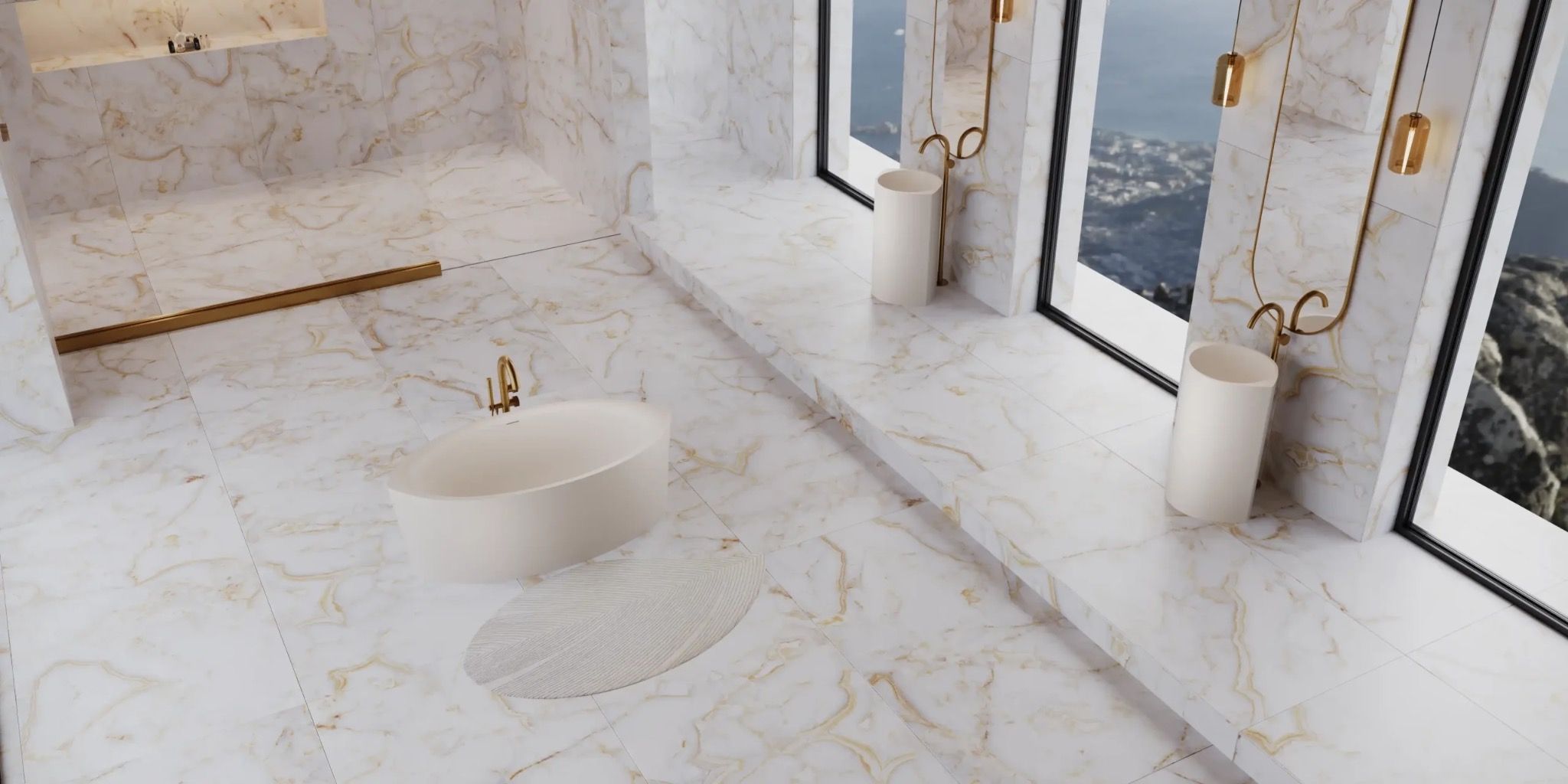 Bồn tắm bằng mineral glass composite Olivia Cotton