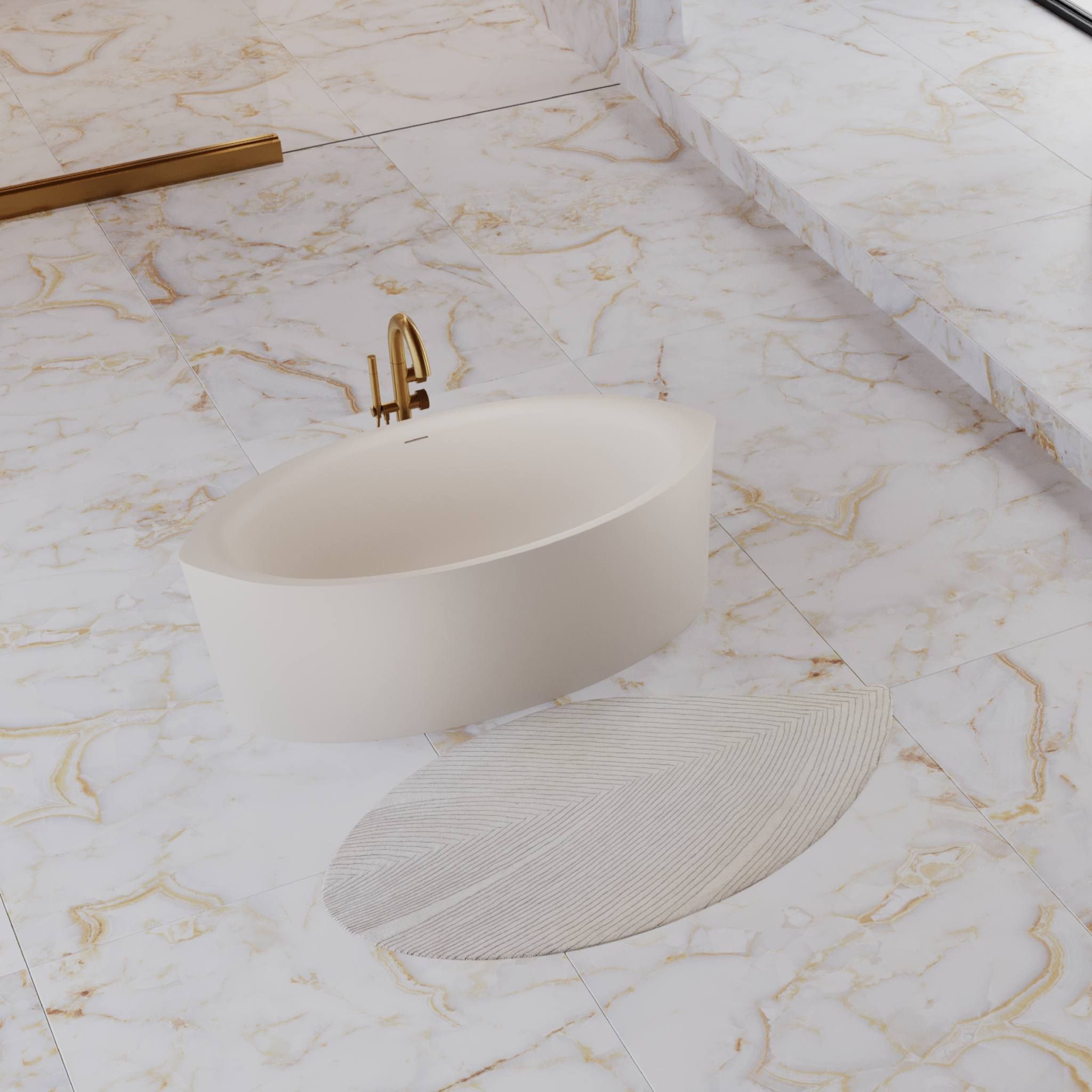 Bồn tắm bằng mineral glass composite Olivia Cotton