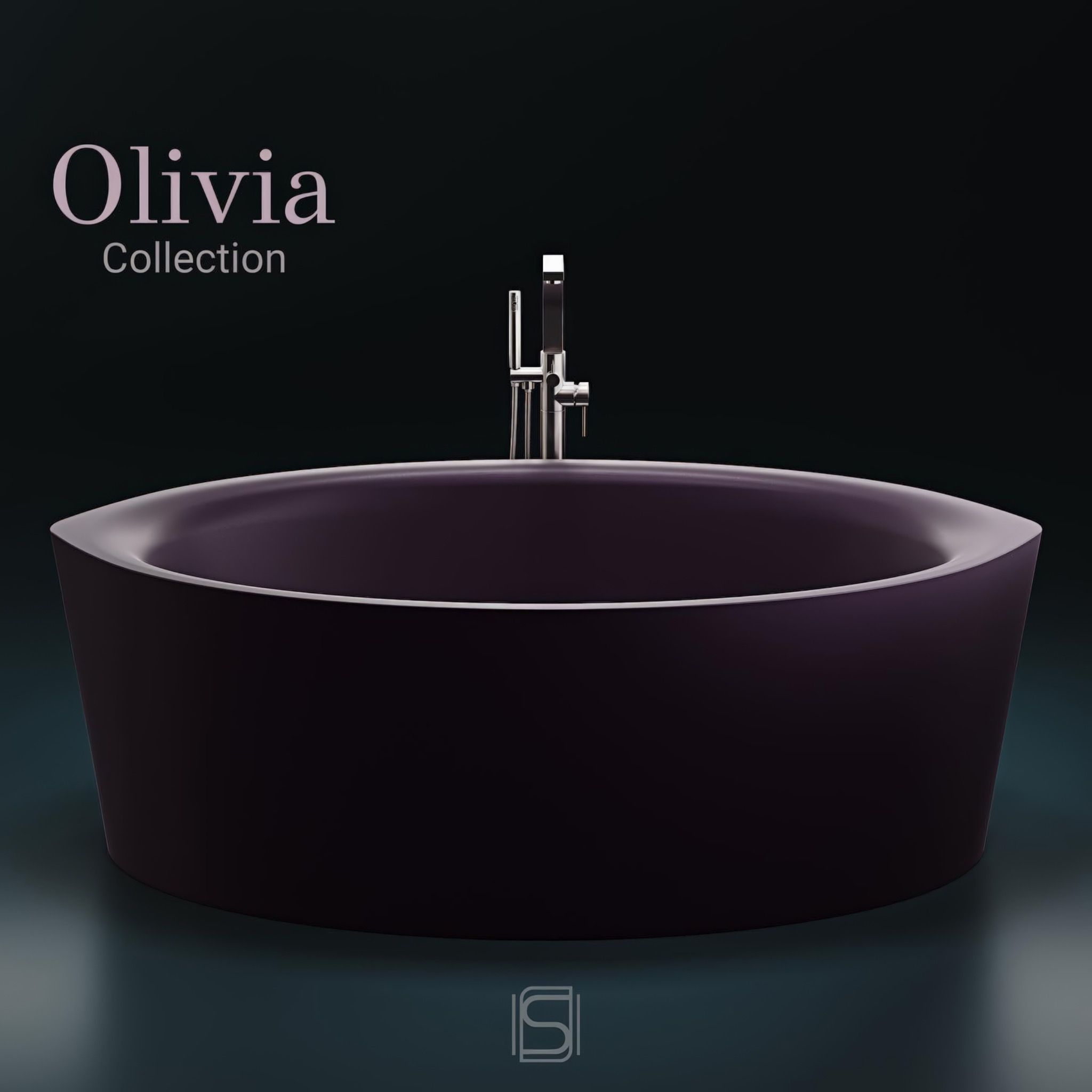 Bồn tắm bằng mineral glass composite Olivia Nebula
