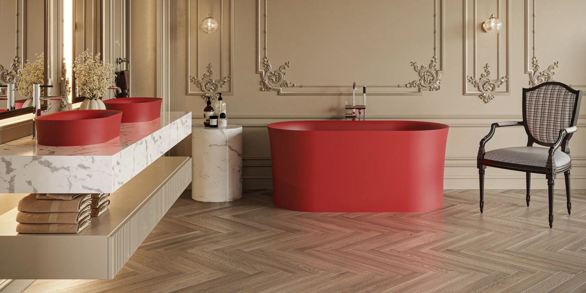 Bồn tắm bằng mineral glass composite Phoenyx Rose