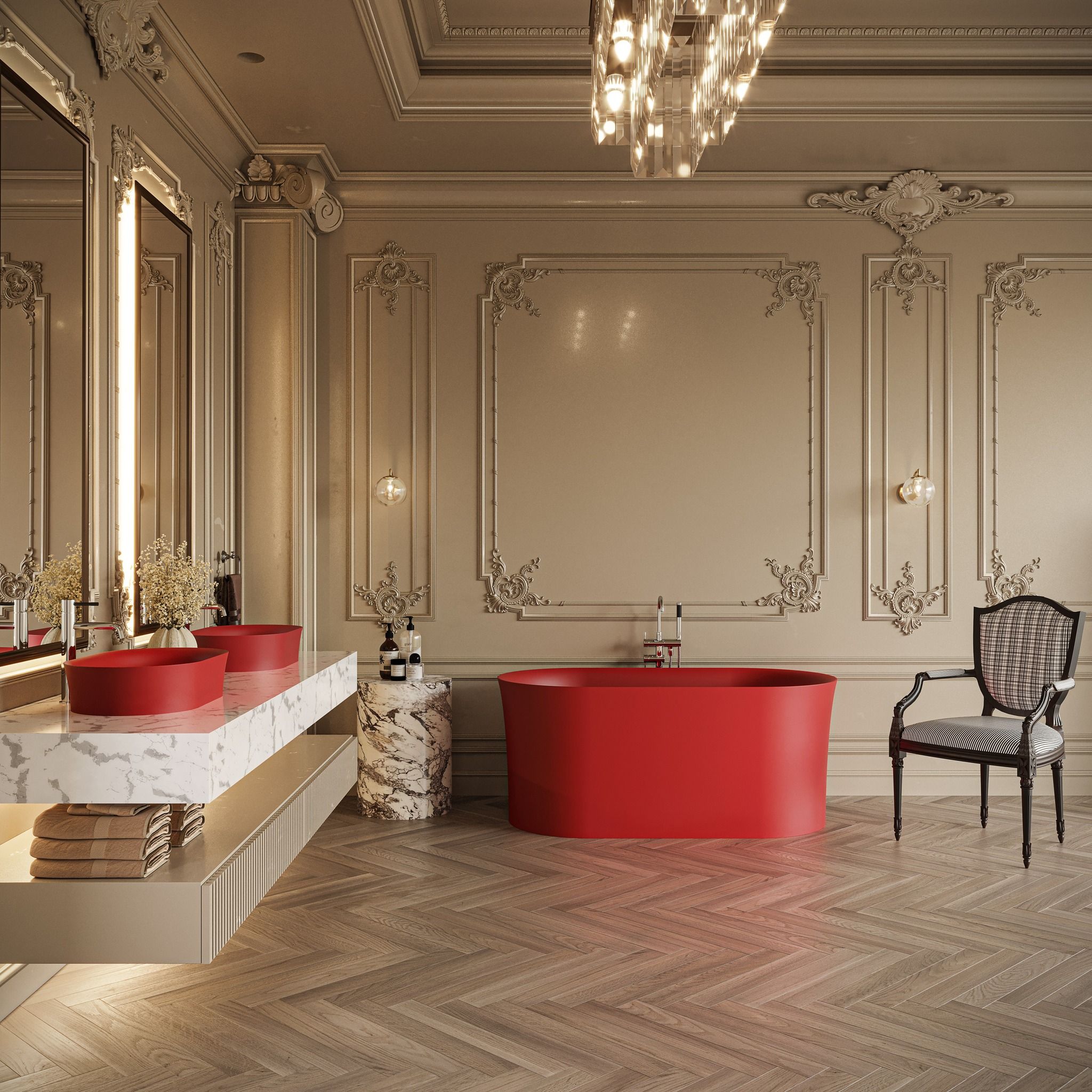 Chậu lavabo để bàn mineral glass composite Phoenyx Rose