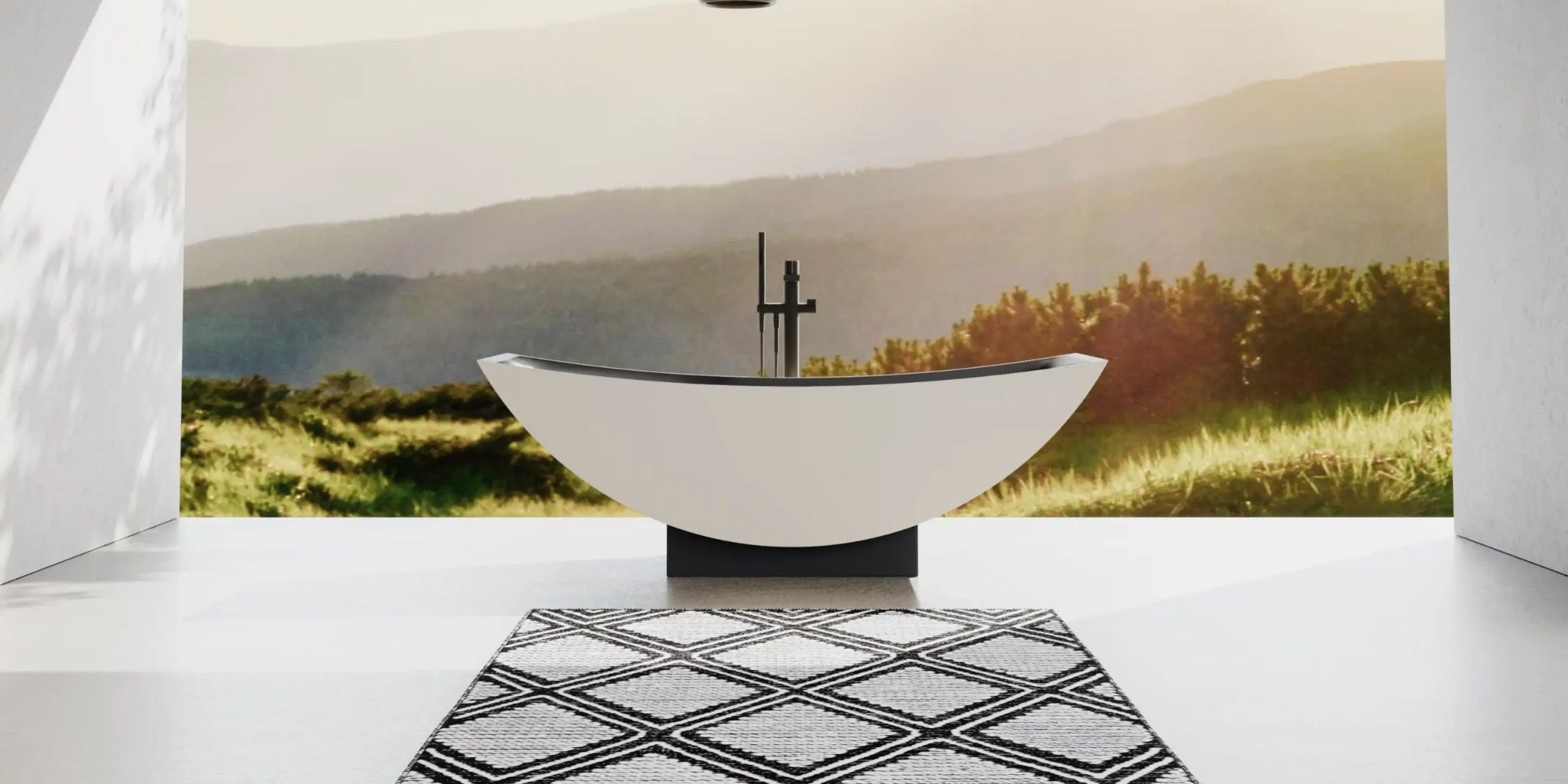 Bồn tắm bằng mineral glass composite Serene Cotton - Shadow