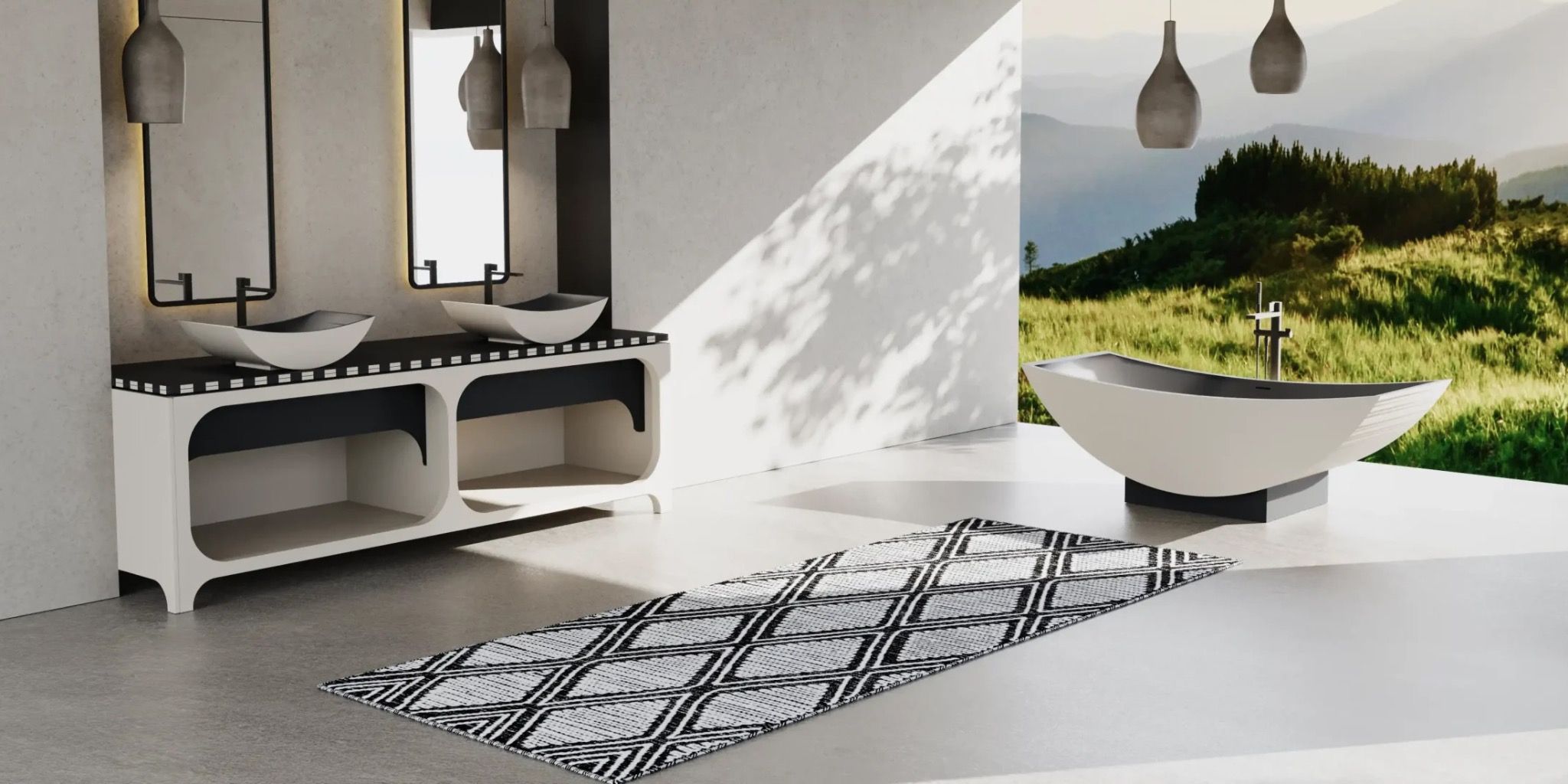 Bồn tắm bằng mineral glass composite Serene Cotton - Shadow