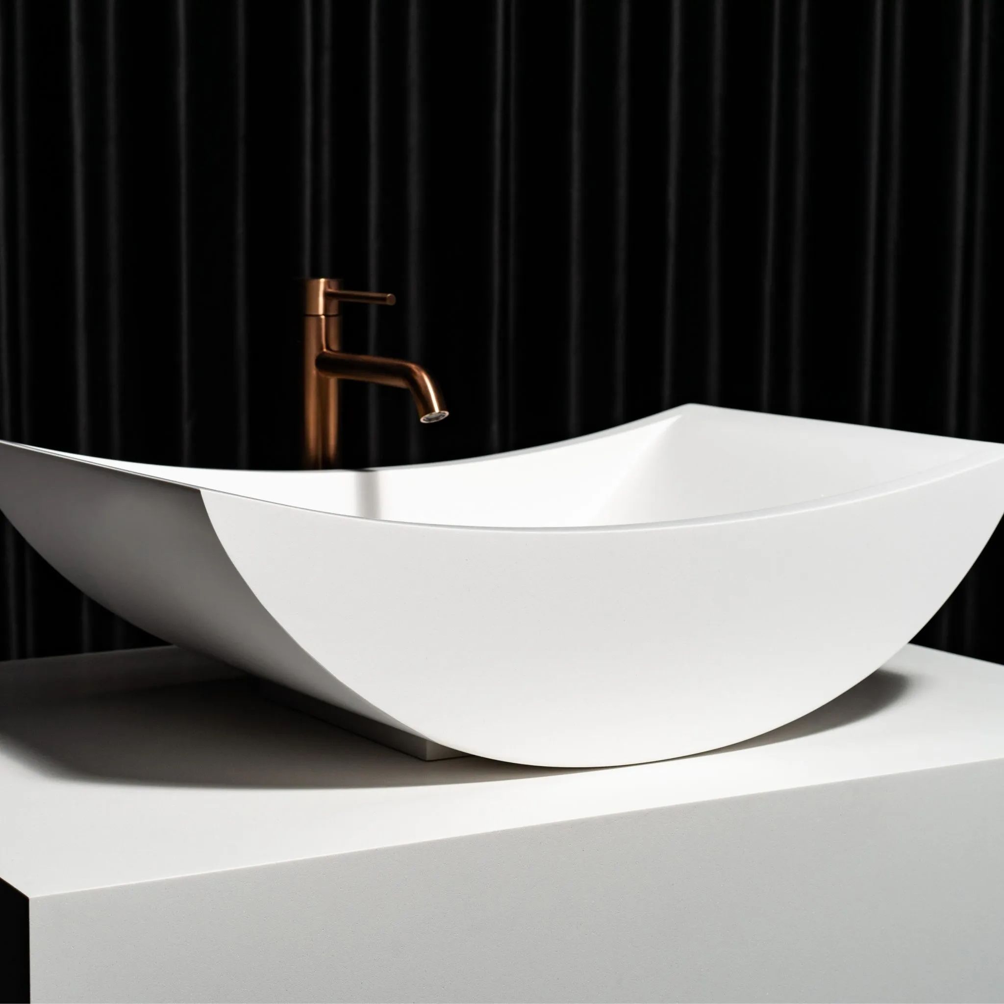 Chậu lavabo để bàn mineral glass composite Serene Cotton
