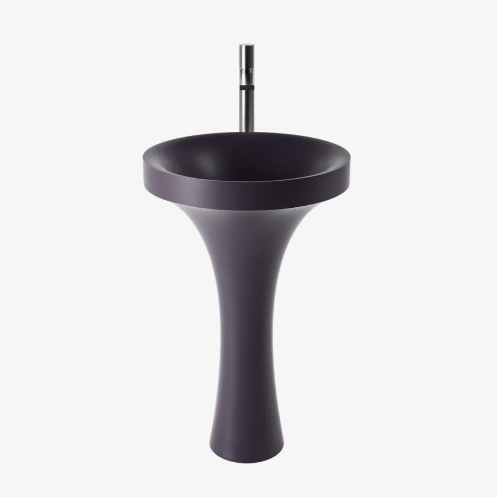 Chậu lavabo chân dài bằng mineral glass composite Silva Nebula