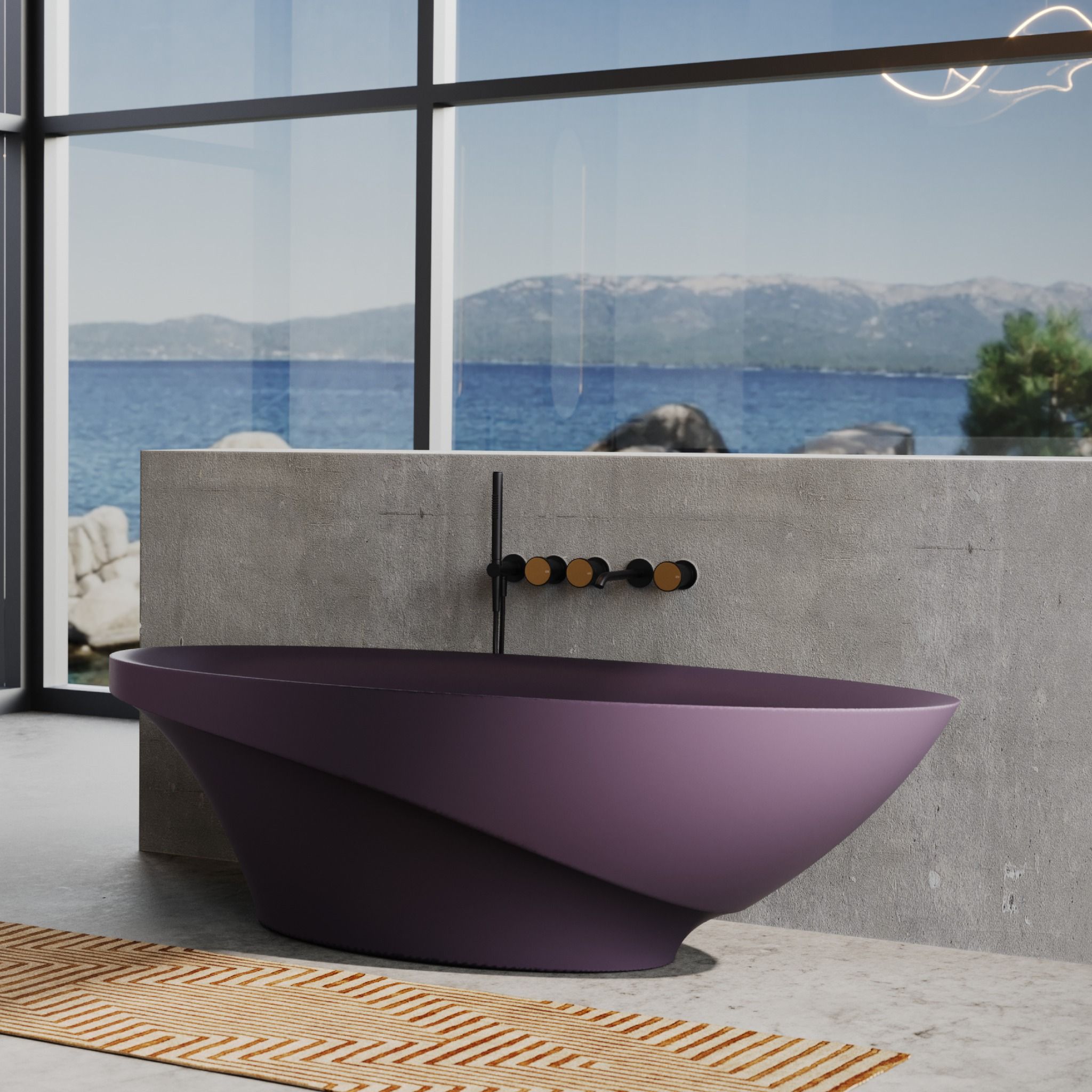 Bồn tắm bằng mineral glass composite Silva Purple
