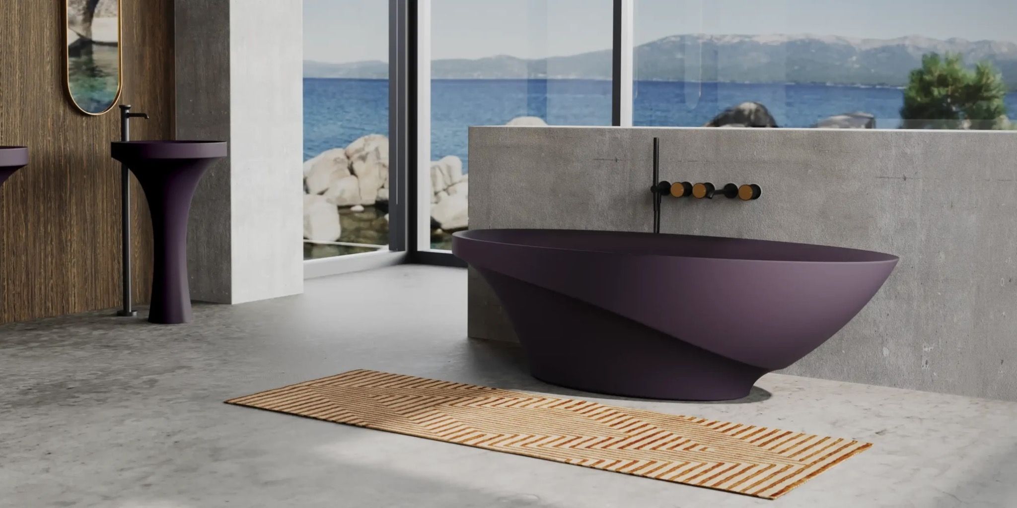 Bồn tắm bằng mineral glass composite Silva Purple