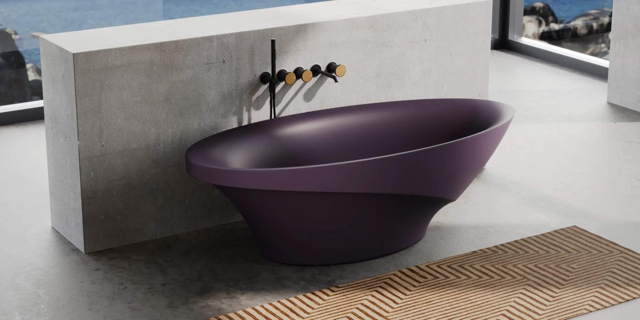 Bồn tắm bằng mineral glass composite Silva Purple