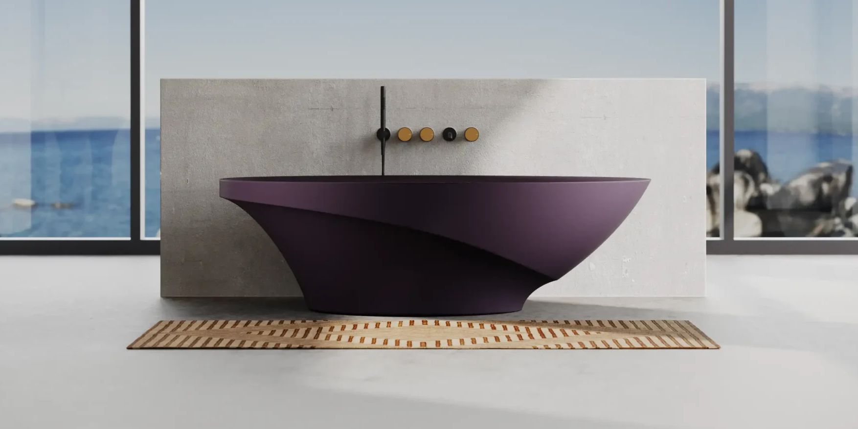 Bồn tắm bằng mineral glass composite Silva Purple