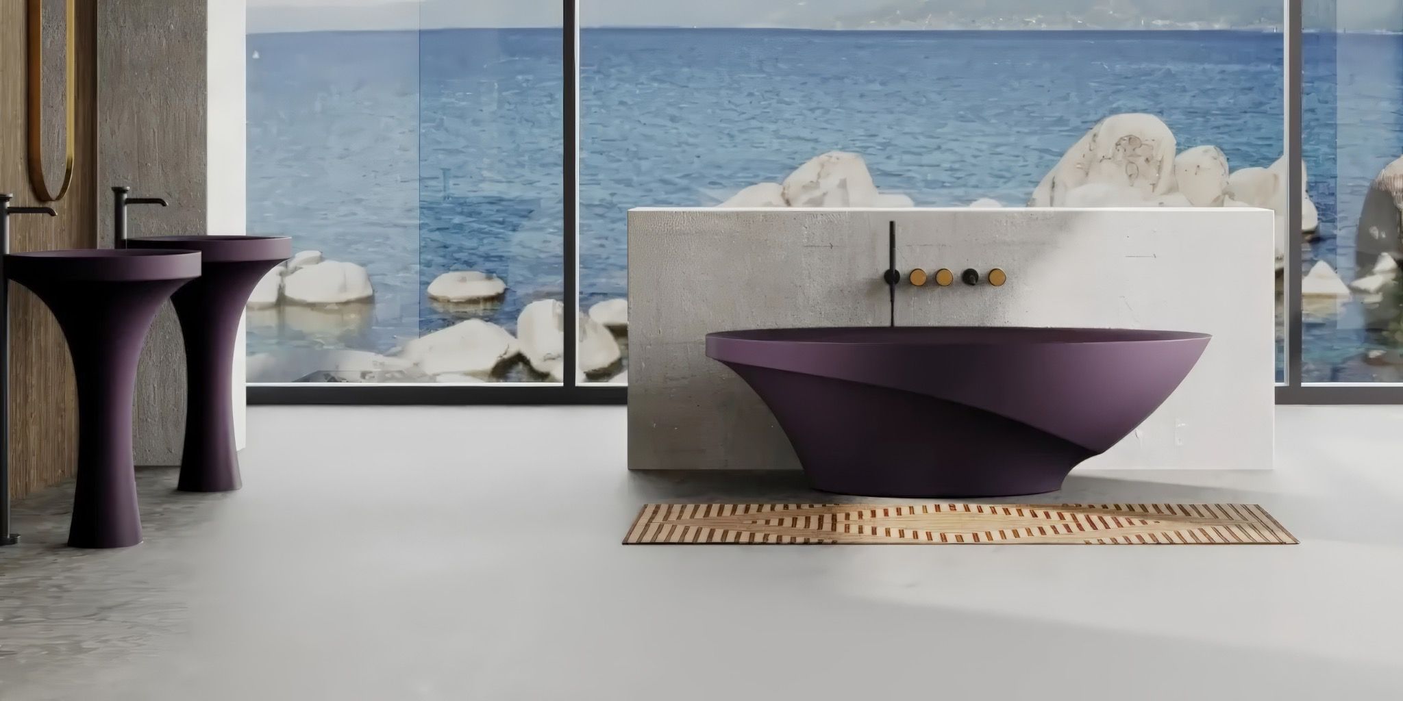 Bồn tắm bằng mineral glass composite Silva Purple