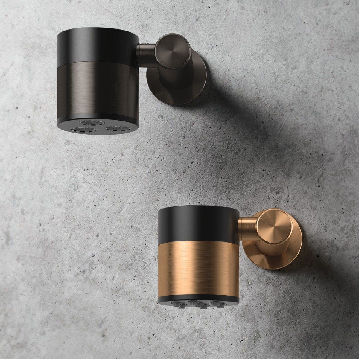 Đầu sen Ø70 mm với 3 đầu sục khí có chức năng phun sương và tay sen xoay được phong cách spa Radomonte Wellness stainless steel - SWN6