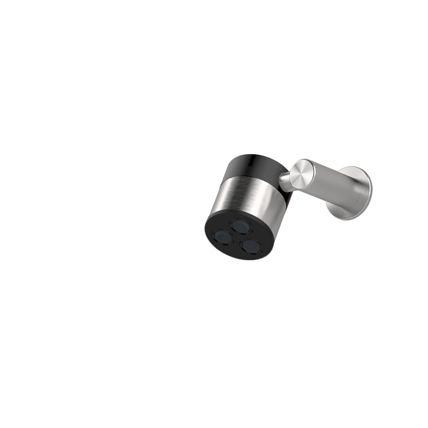 Đầu sen Ø70 mm với 3 đầu sục khí có chức năng phun sương và tay sen xoay được phong cách spa Radomonte Wellness stainless steel - SWN6