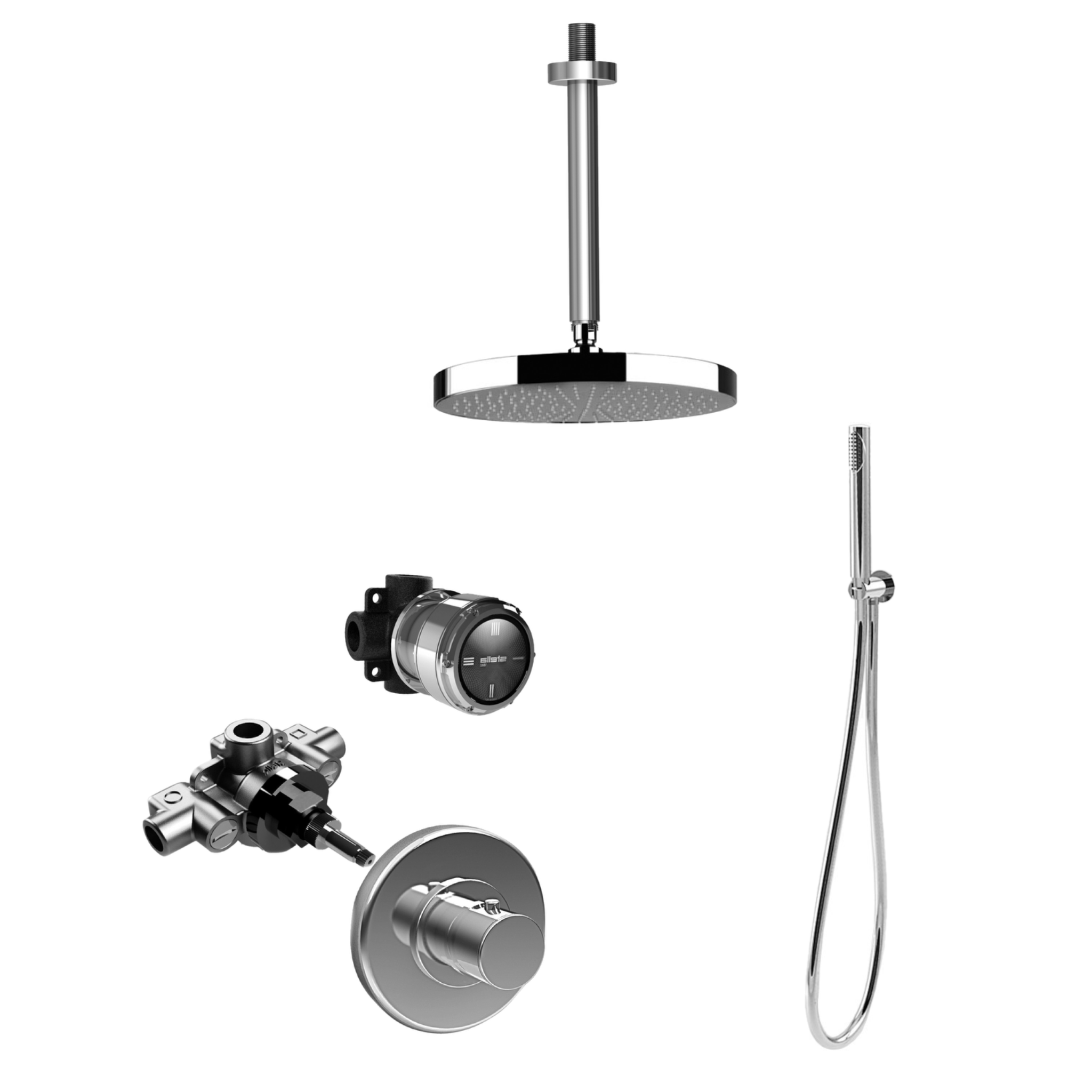 Vòi sen âm trần điều chỉnh nhiệt độ có sen cầm tay bằng đồng Timeaster - 0153-65